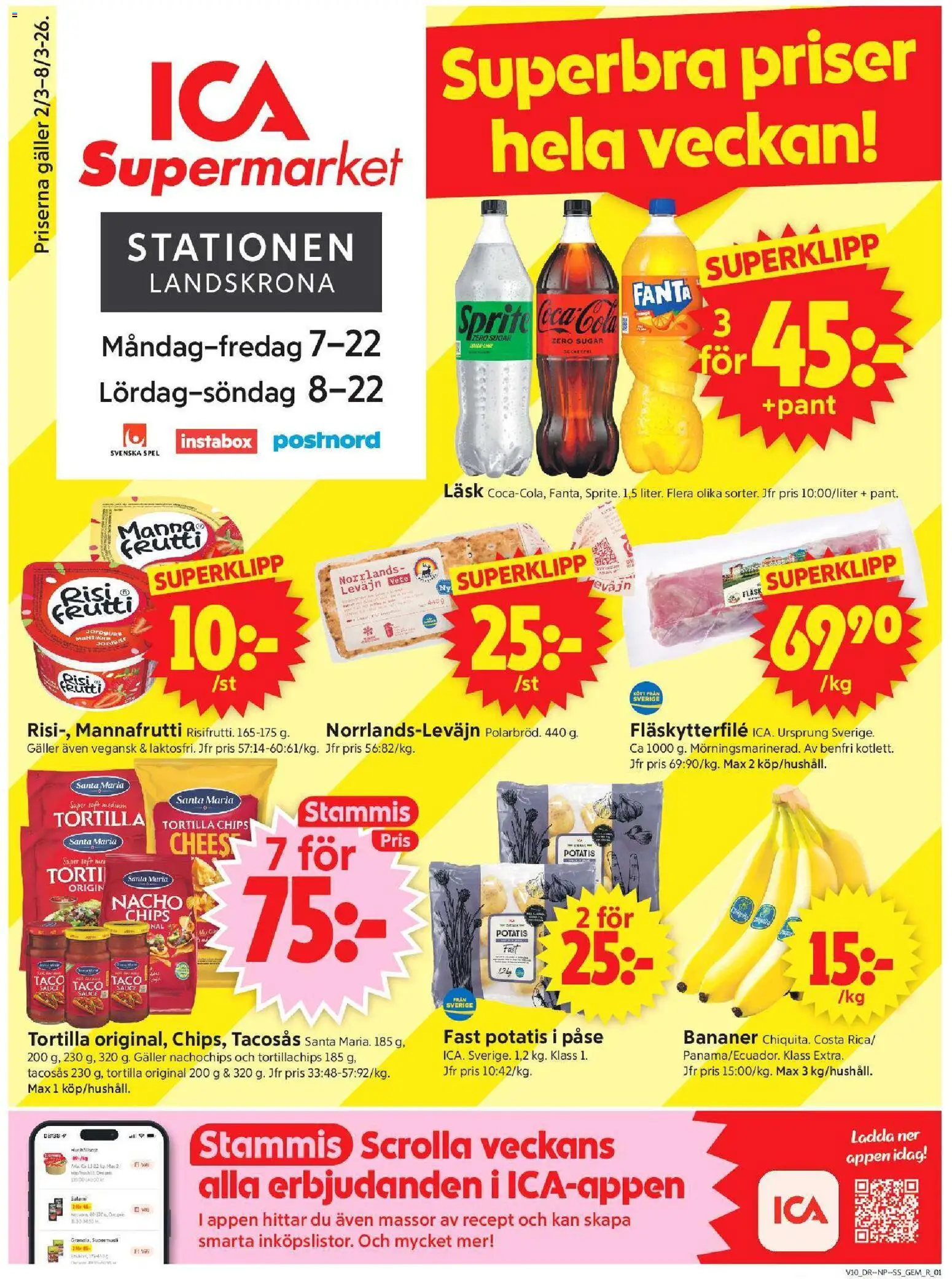 ICA Supermarket reklamblad aktuell från 02.03.2026 | Sida: 1