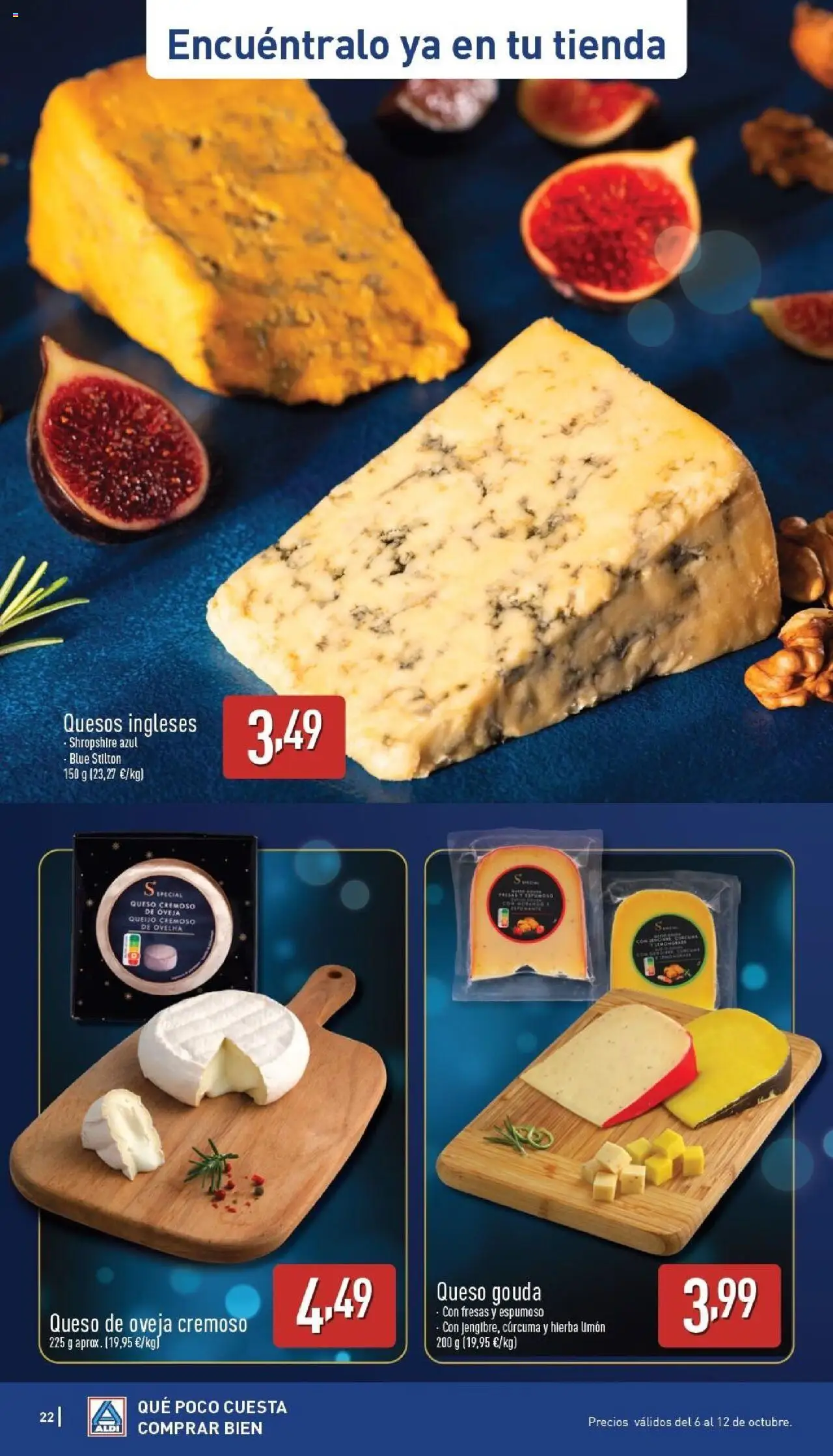 Aldi folleto Canarias │ válido desde el 06.10.2025 | Página: 22 | Productos: Queso de oveja, Queso, Fresas, Queso Gouda