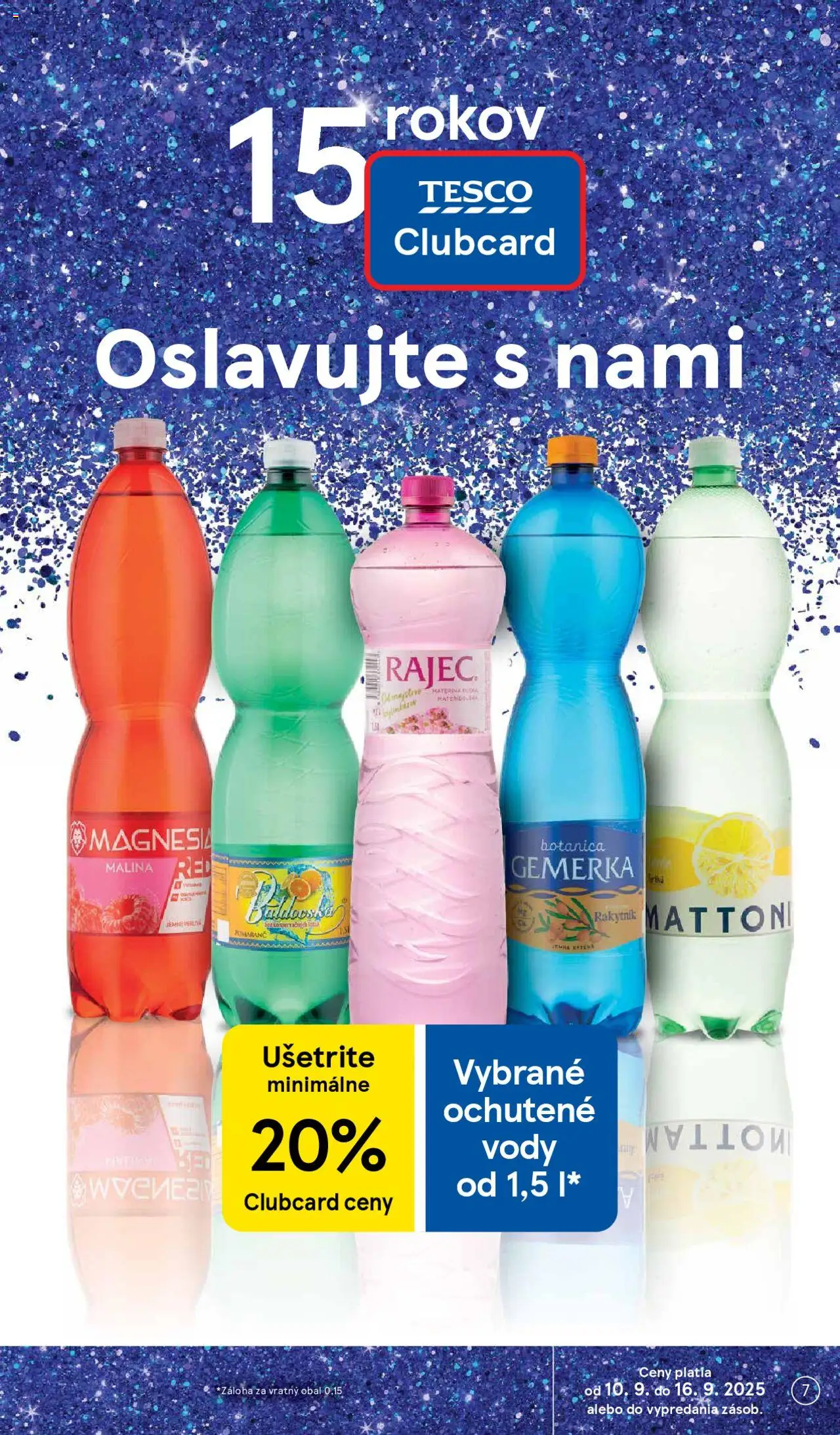 Nové Tesco akcie – leták je platný od 10.09.2025 | Strana: 7 | Produkty: Magnesia, Mattoni, Gemerka, Baldovská