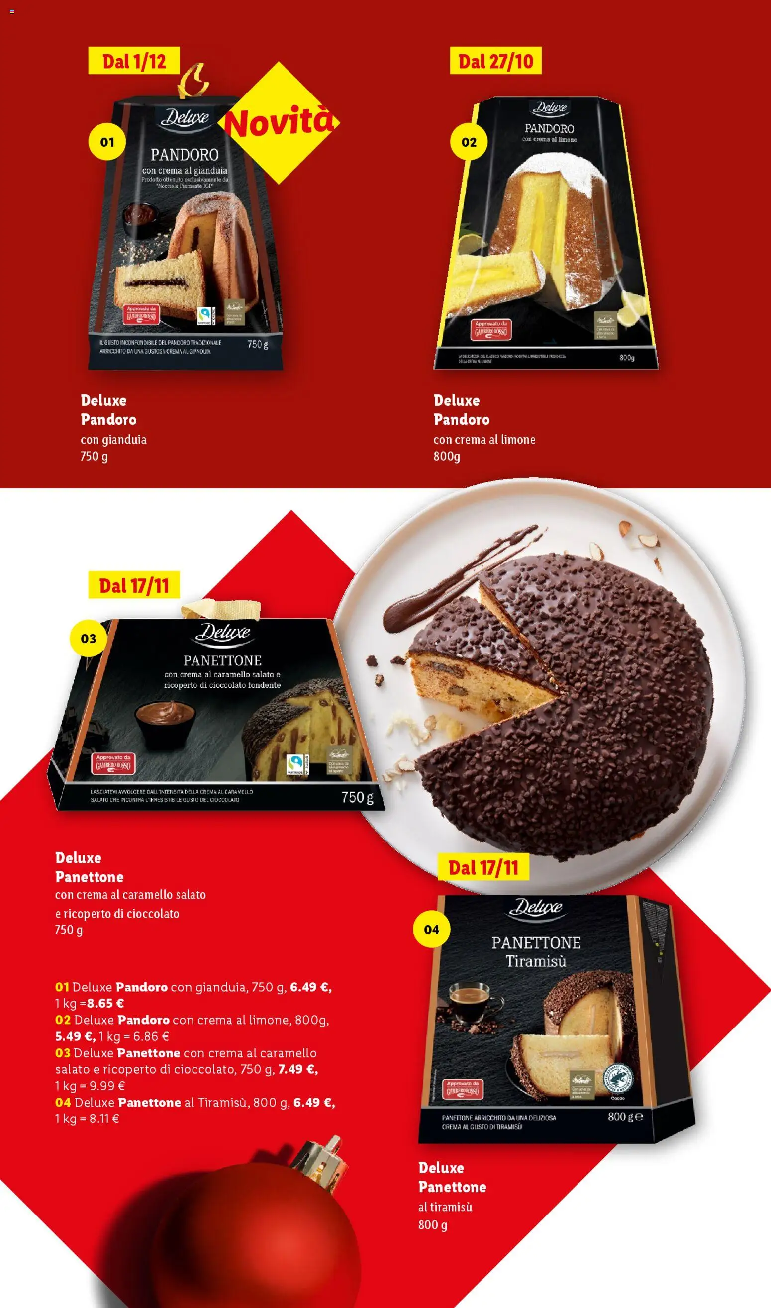 Volantino Lidl del 24.10.2025 | Pagina: 12 | Prodotti: Crema, Limone, Pandoro, Panettone