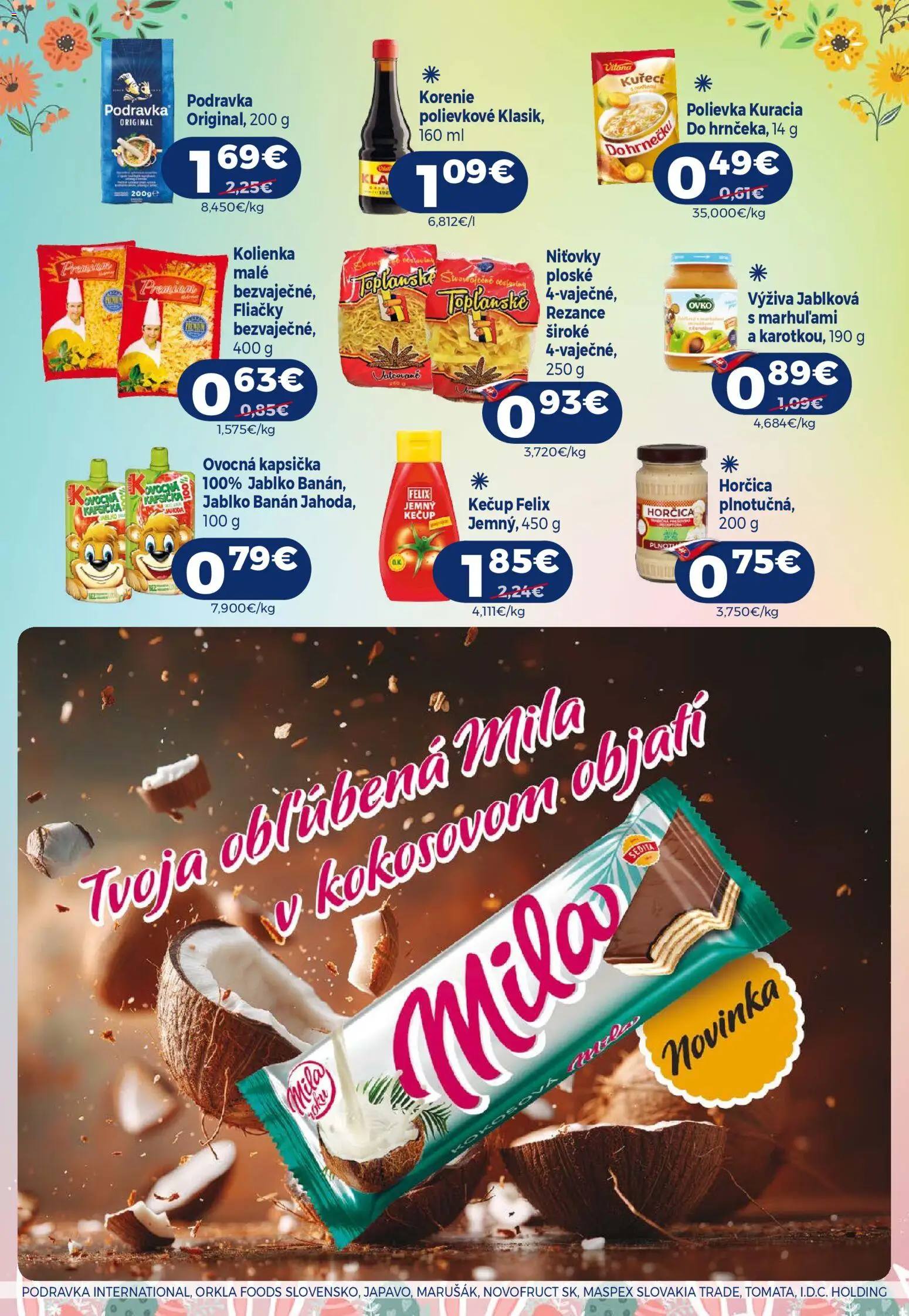 Nové Milk Agro akcie – leták je platný od 18.03.2026 | Strana: 12 | Produkty: Felix, Rezance, Kečup, Korenie