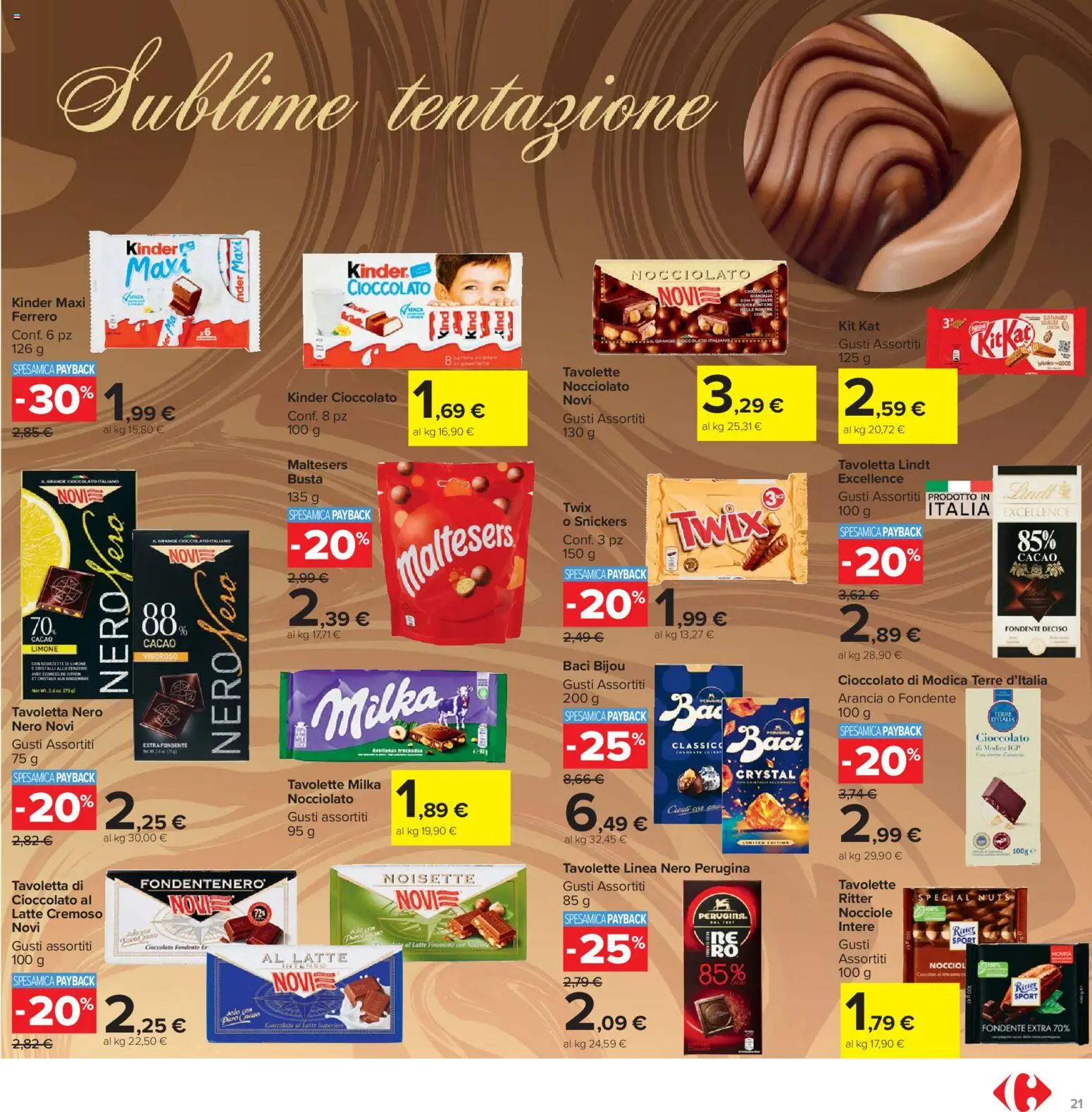 Volantino Carrefour del 27.01.2026 | Pagina: 21 | Prodotti: Cioccolato, Limone, Noci, Arancia
