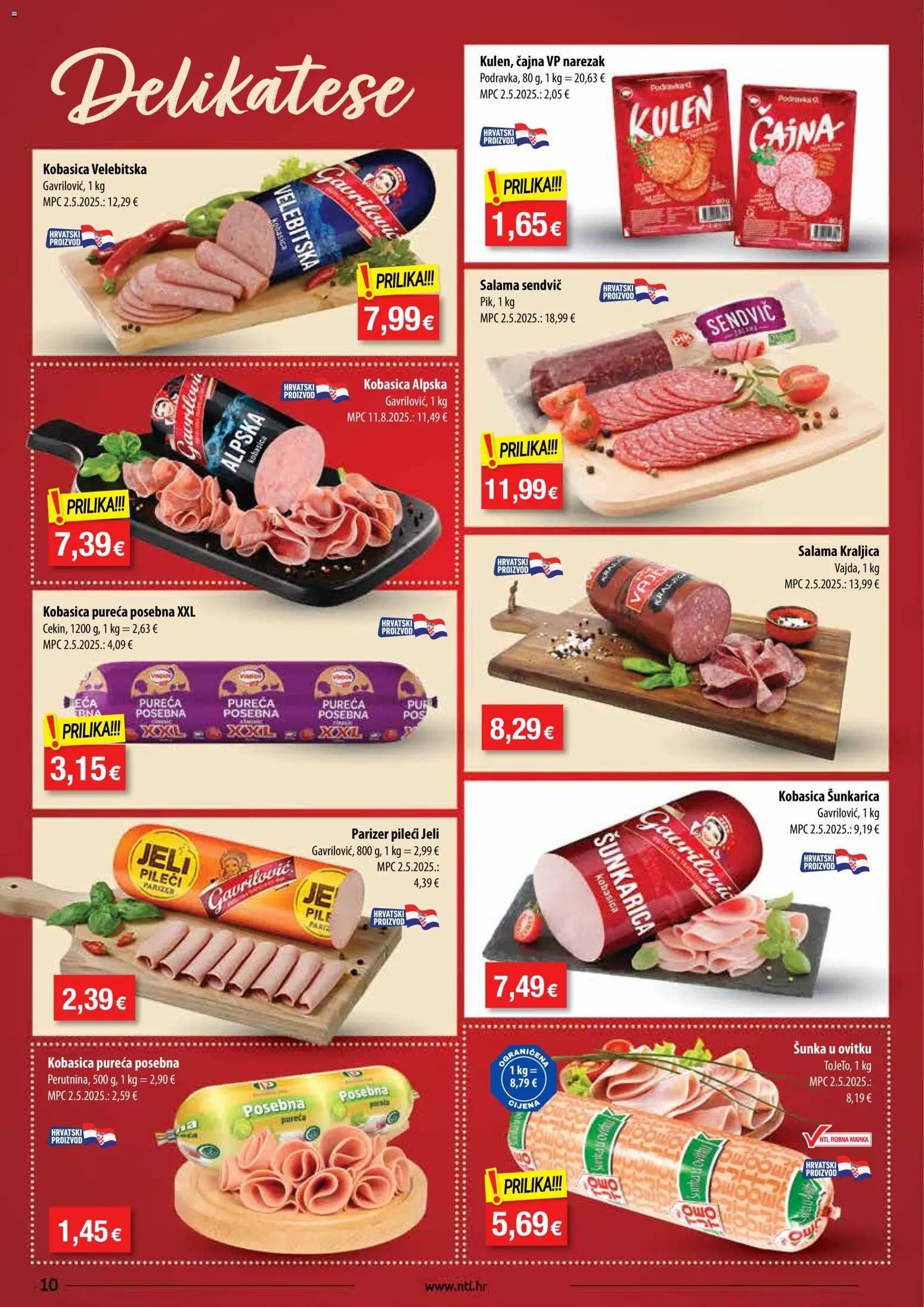 NTL katalog | vrijedi od 26.11.2025 | Stranica: 10 | Proizvodi: Salama, Narezak, Kobasica, Kulen
