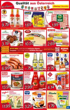 Norma Flugblatt ab 03.11.2025 gültig | Seite: 12 | Produkte: Ketchup, Zucker, Bier, Orangen