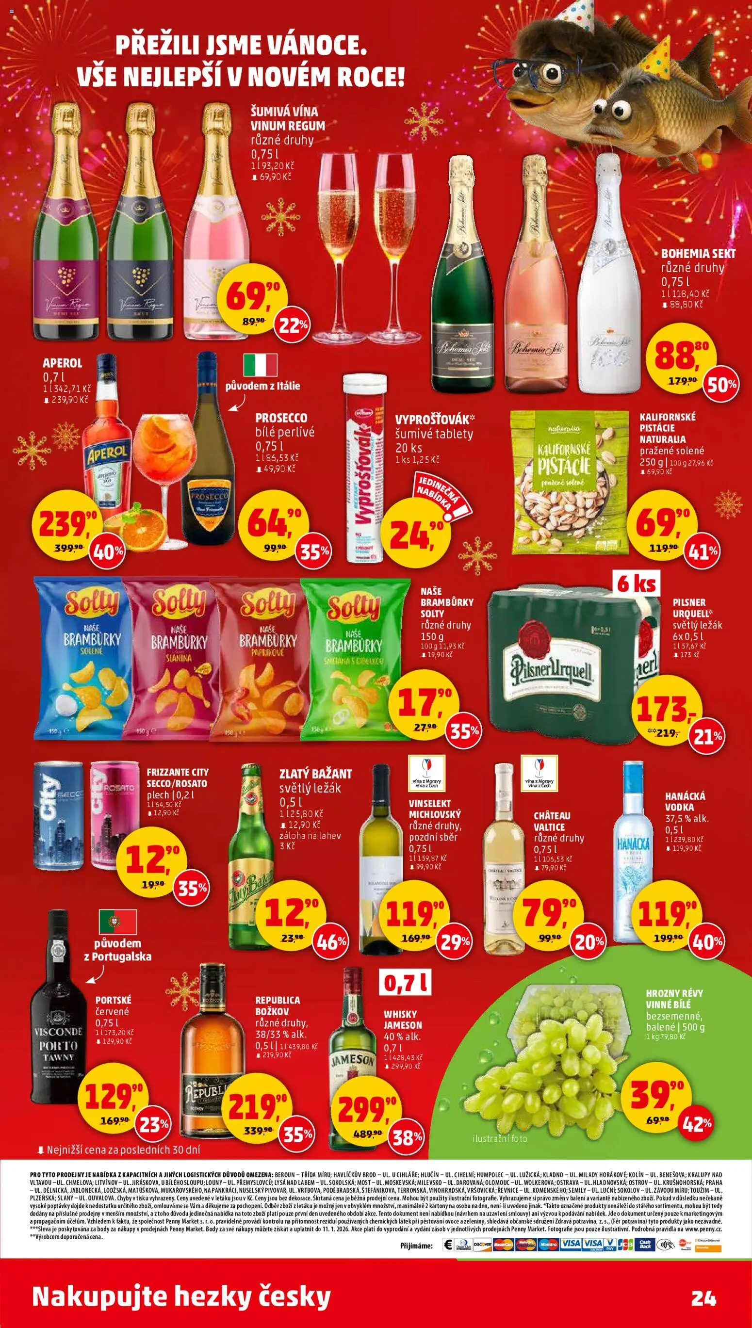 Penny Market leták - Čtvrtečník od 27.12.2025 | Strana: 24 | Produkty: Bohemia sekt, Mošt, Sekt, Slanina