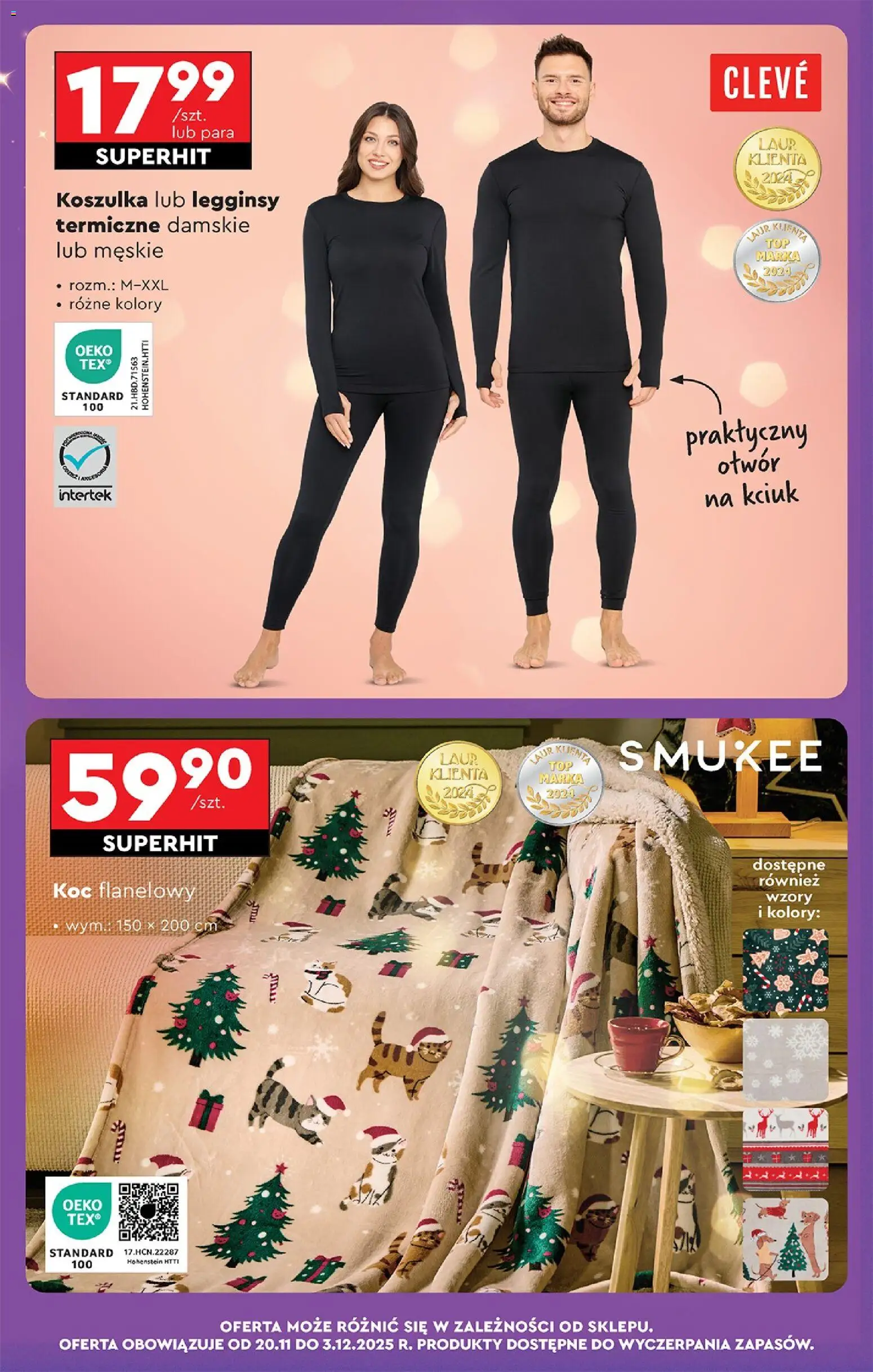 Biedronka gazetka - Oferta w tym tygodniu od 20.11.2025 | Strona: 83 | Produkty: Legginsy, Koc