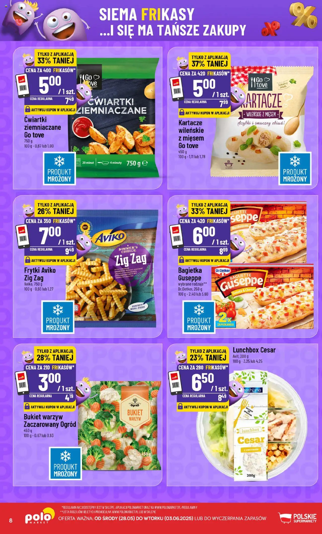 POLOmarket Gazetka - Frikasowe hity od 28.05.2025 | Strona: 8 | Produkty: Zapiekanka, Bagietka, Frytki, Ziemniaki