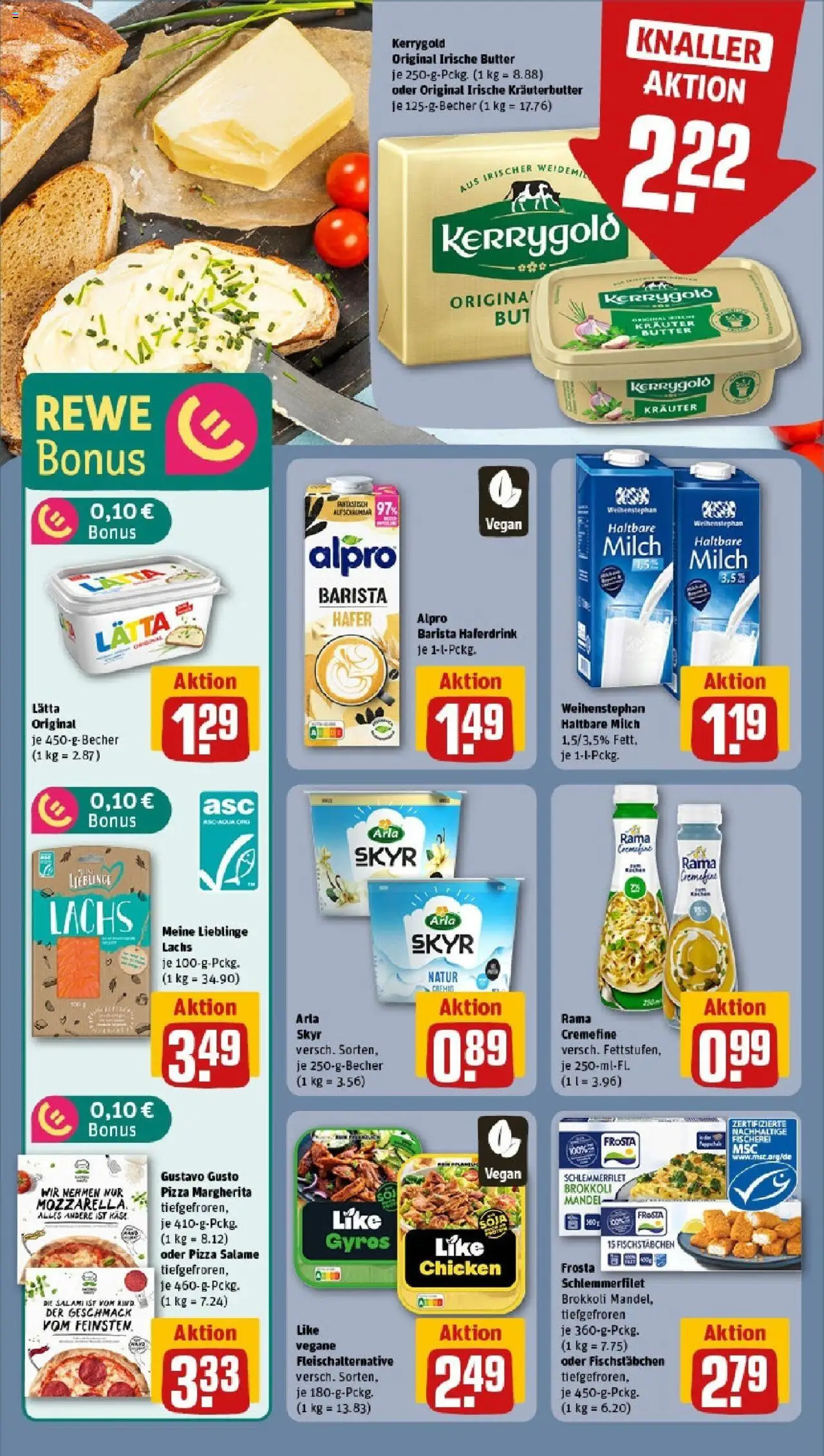 Rewe prospekt Berlin / Steglitz	 - gültig ab dem 15.06.2025 | Seite: 10 | Produkte: Kräuterbutter, Gyros, Lachs, Pizza