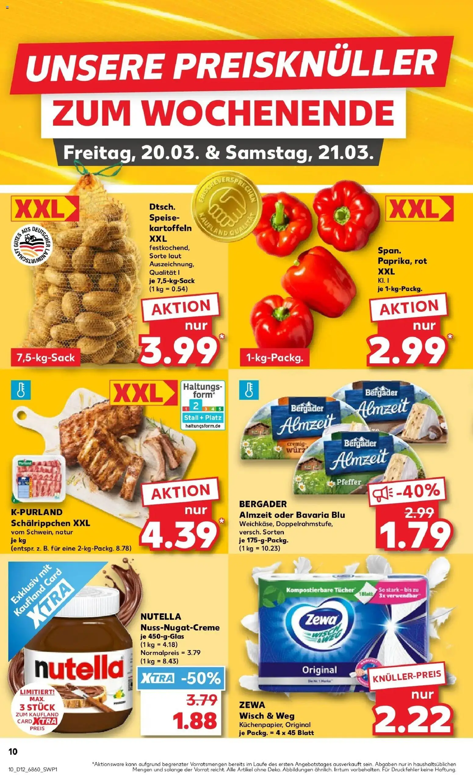 Kaufland Prospekt Dillingen	 – gültig ab 19.03.2026 | Seite: 10 | Produkte: Zewa, Nutella, Kartoffeln, Pfeffer