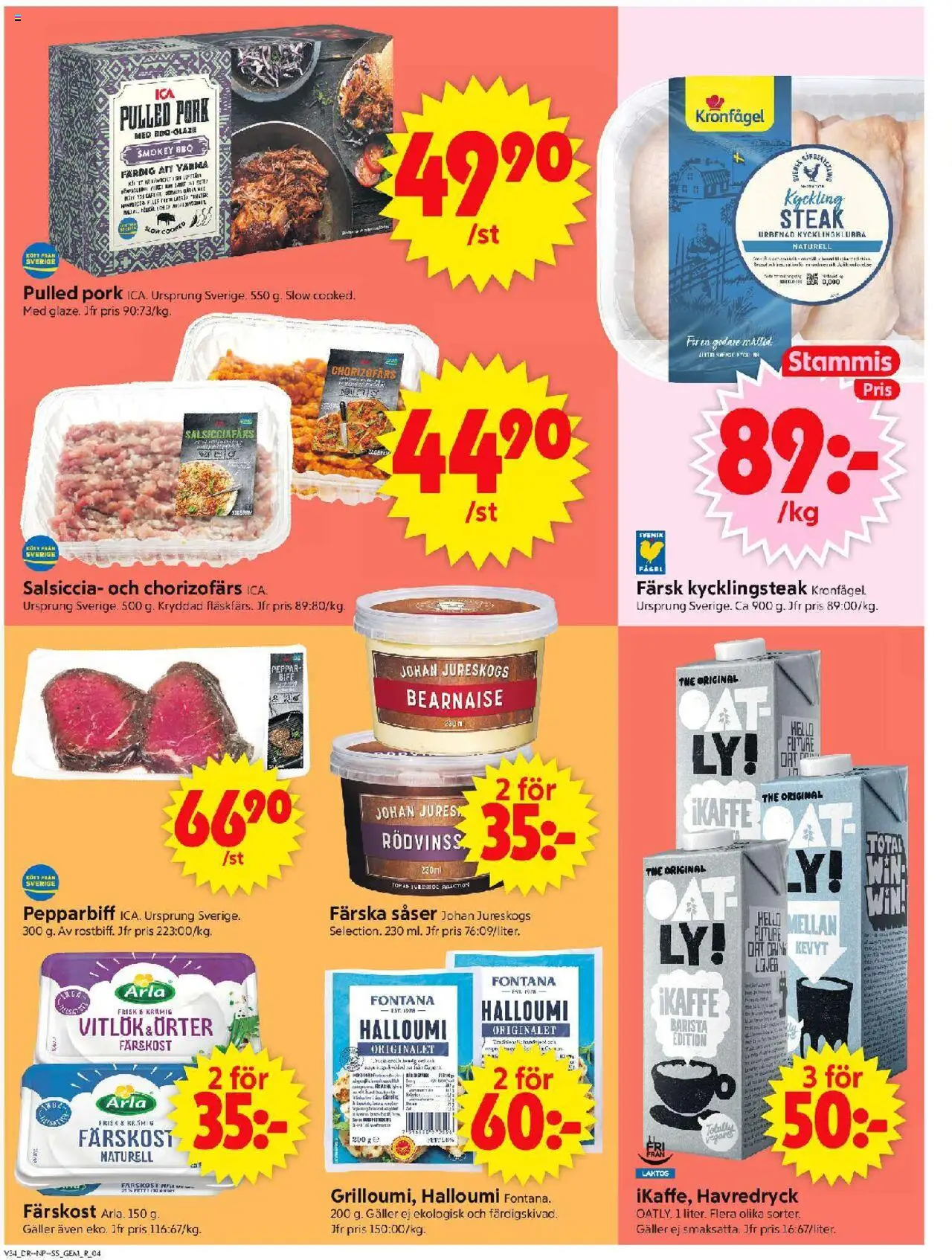 ICA Supermarket reklamblad aktuell från 18.08.2025 | Sida: 4 | Produkter: Galler, Halloumi, Havredryck, Peppar
