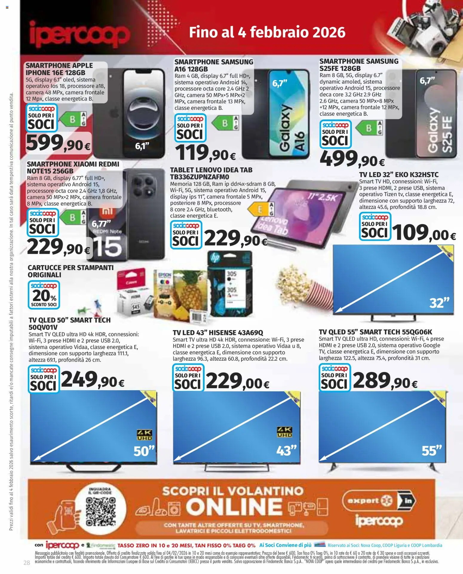 Volantino Ipercoop del 15.01.2026 | Pagina: 28 | Prodotti: smart TV, Smartphone, Tablet, USB