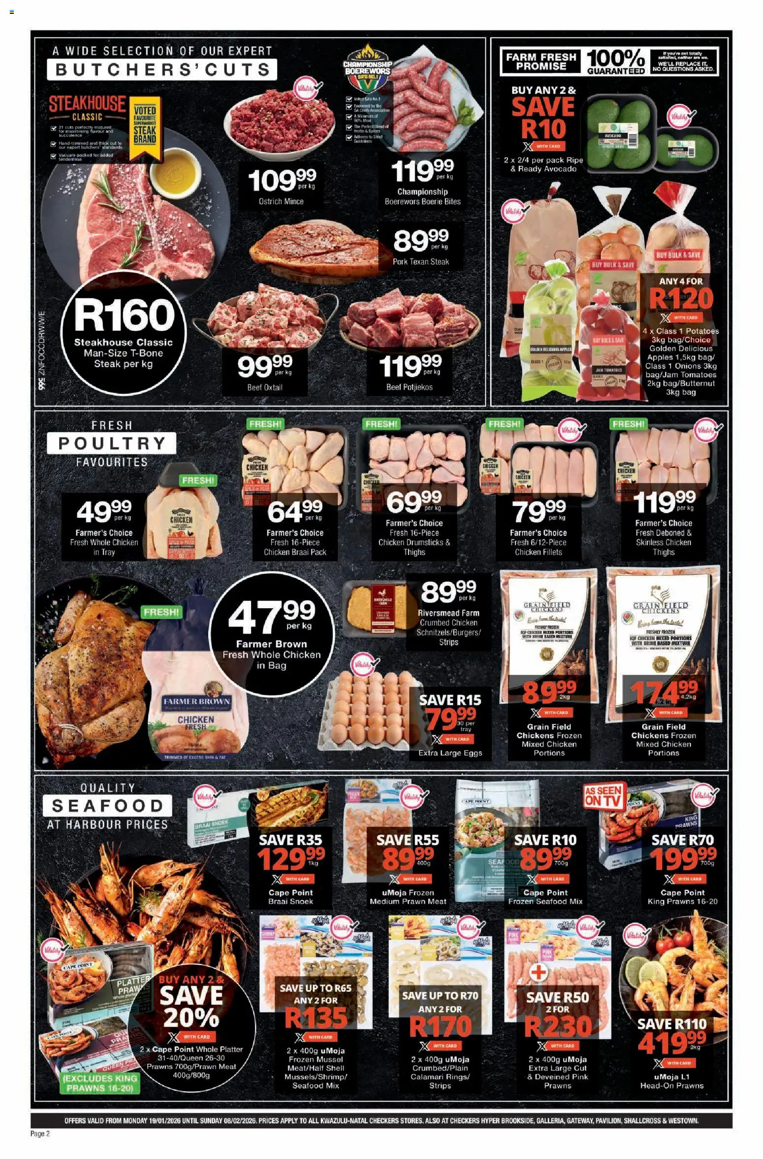 New Checkers catalogue – valid from 19.01.2026 | Page: 2 | Products: Tray, Beef, Onions, Herbs