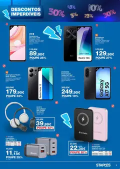 Pré-visualização Staples Descontos Imperdíveis Abril 2026 válido de 06.04.2026 | Página: 5 | Produtos: Smartphone, USB, Bateria