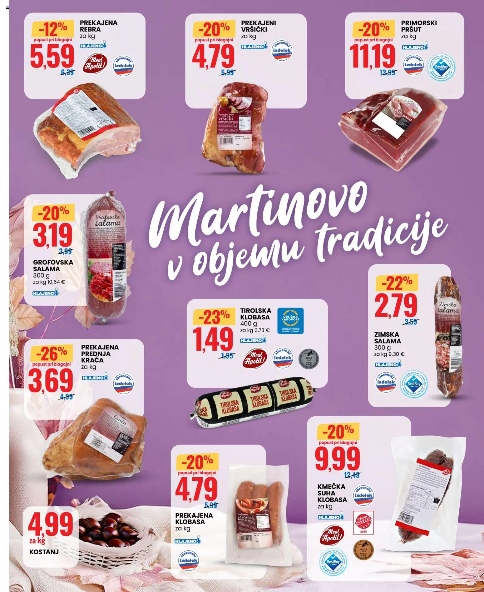 Novi Eurospin katalog ponudbe – veljaven od 06.11.2025 | Stran: 2 | Izdelki: Pršut, Salama