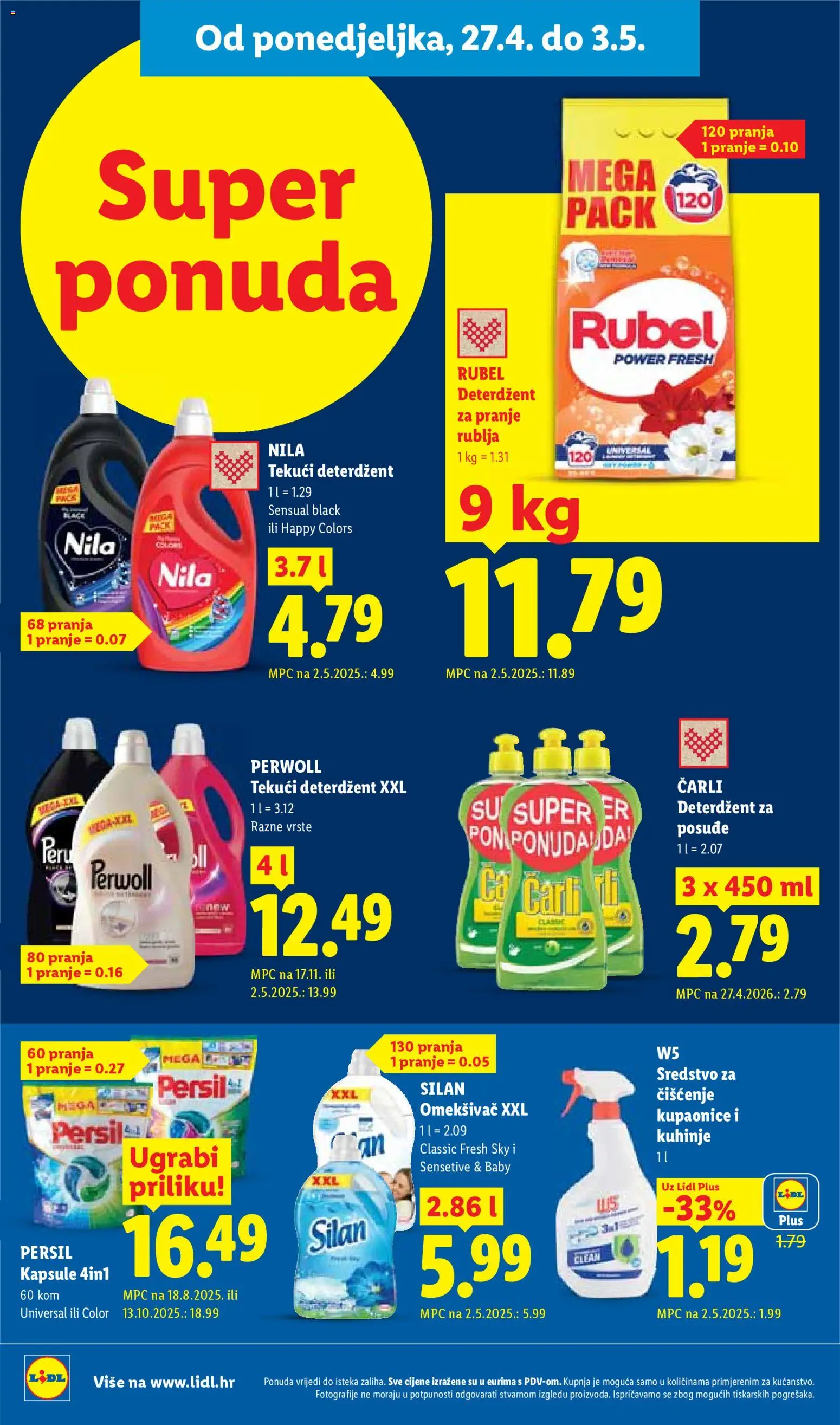 Lidl katalog | vrijedi od 27.04.2026 | Stranica: 26 | Proizvodi: Rubel, Deterdžent, Perwoll, Persil
