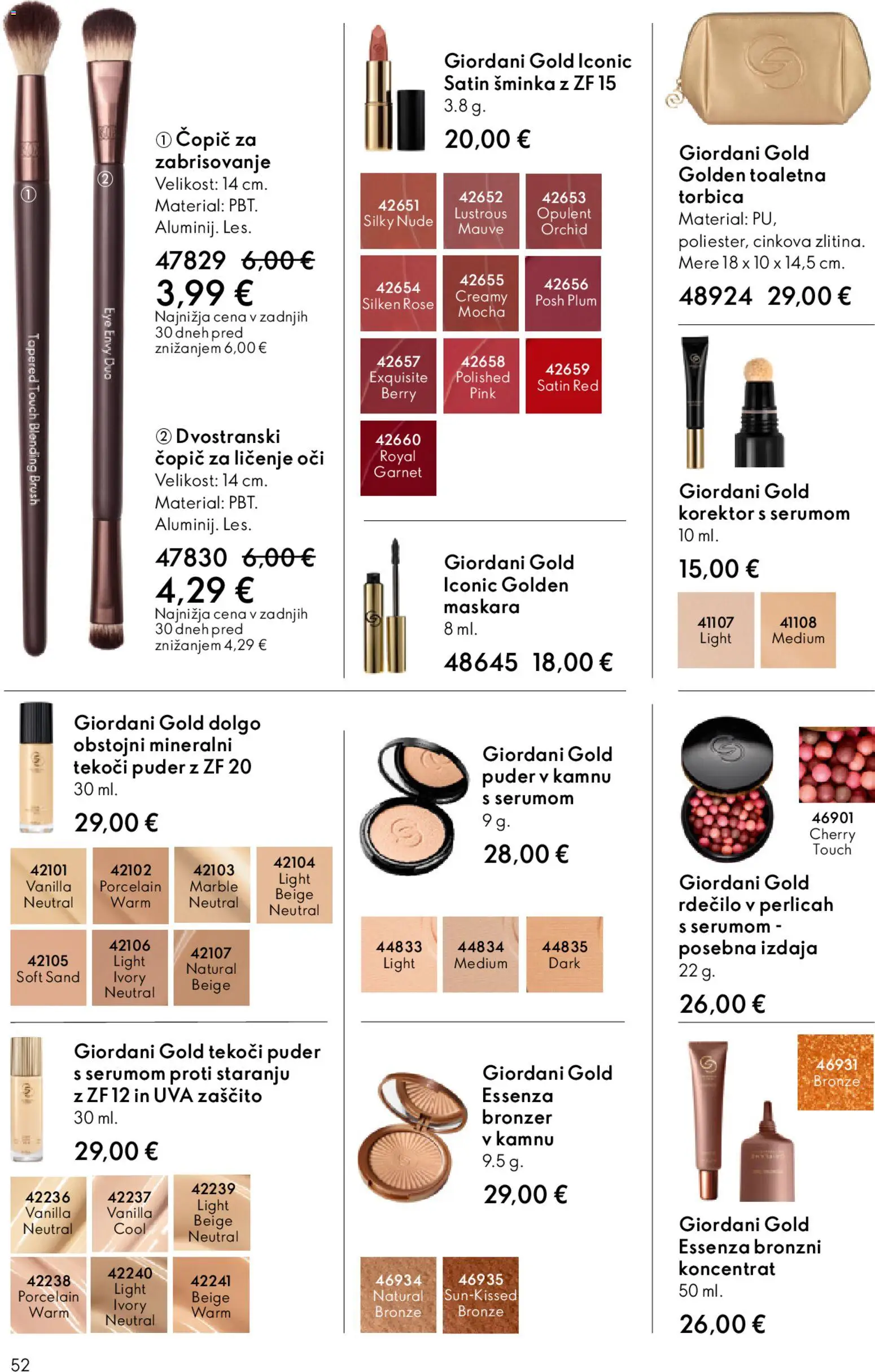 Novi Oriflame katalog ponudbe – veljaven od 22.04.2026 | Stran: 52 | Izdelki: Puder, Bronzer, Maskara, Torbica
