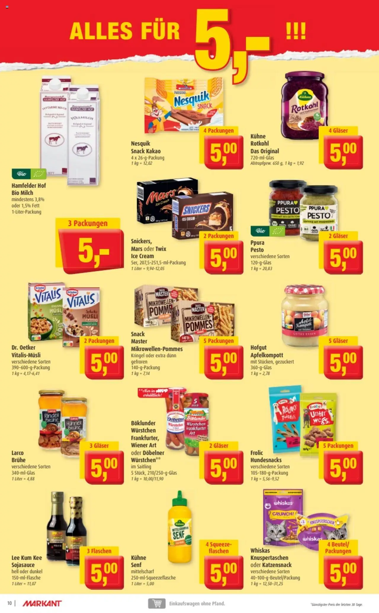 Markant Prospekt 	 – gültig ab 08.09.2025 | Seite: 10 | Produkte: Nesquik, Pommes, Mars, Whiskas