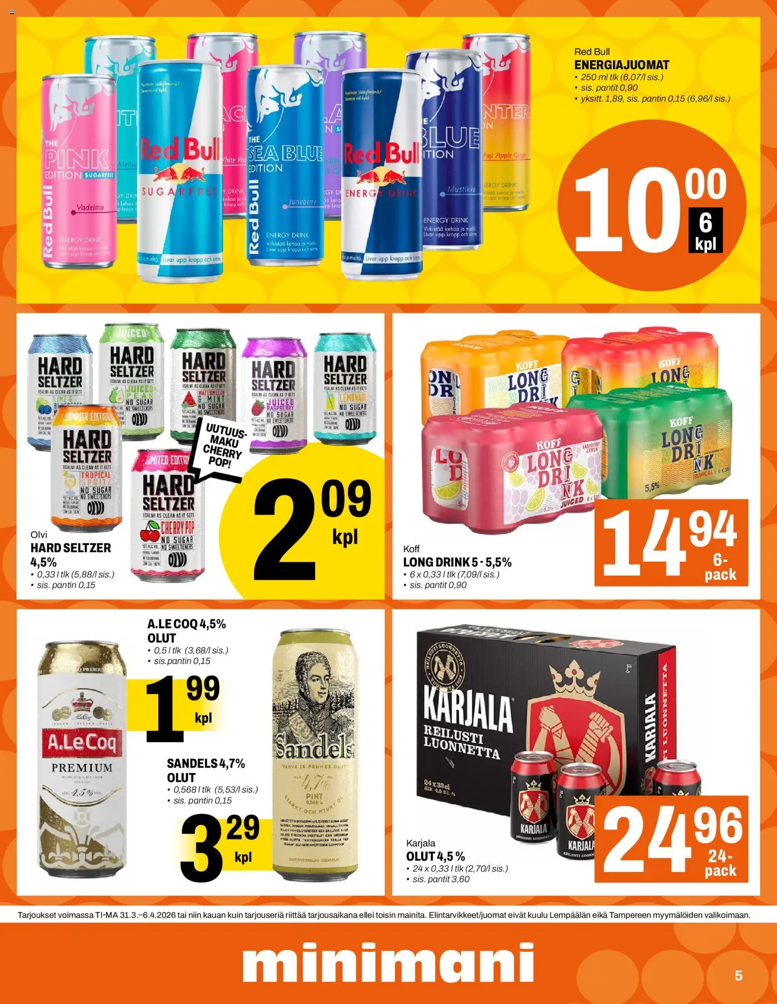Minimani Tarjoukset - Jyväskylä – voimassa 31.03.2026 alkaen | Sivu: 5 | Tuotteet: Vadelma, Olut