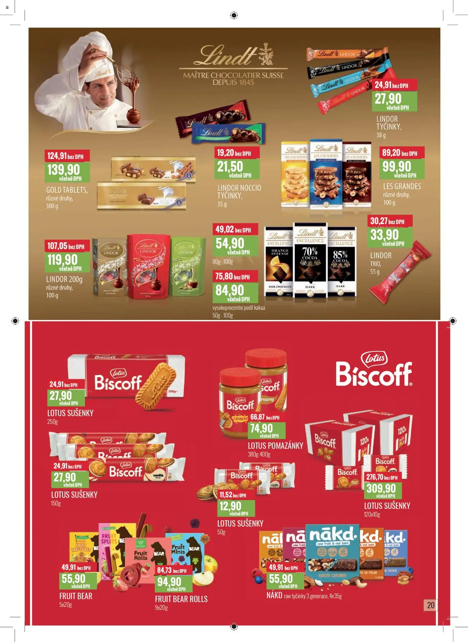 Ratio leták od 01.11.2025 | Strana: 21 | Produkty: Lindor, Pomazánky, Lindt, Lotus Biscoff