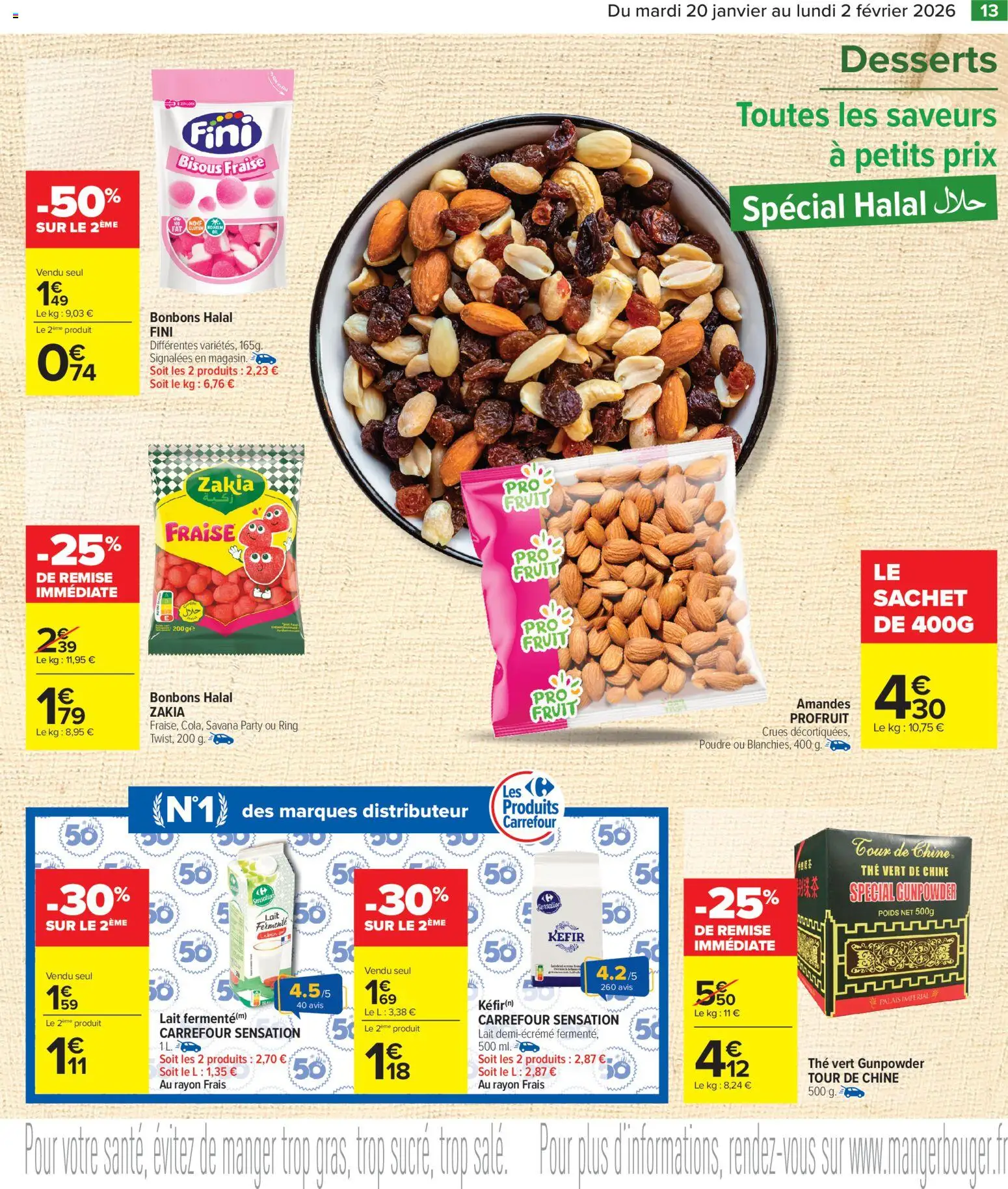 {H1} | Page: 13 | Produits: Poudre, Thé, Bonbons, Amandes