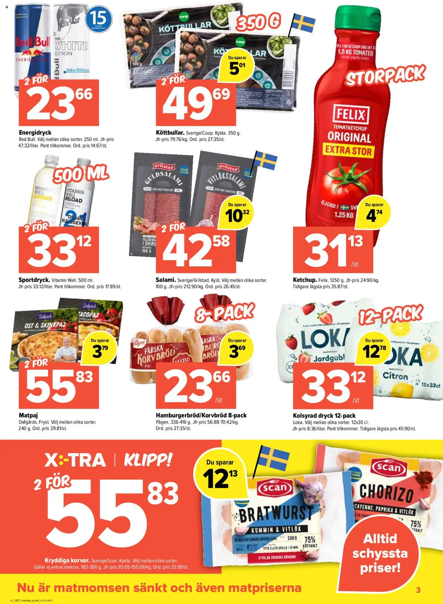 Coop X:-TRA reklamblad aktuell från 20.04.2026 | Sida: 3 | Produkter: Köttbullar, Bröd, Vitlök, Citron
