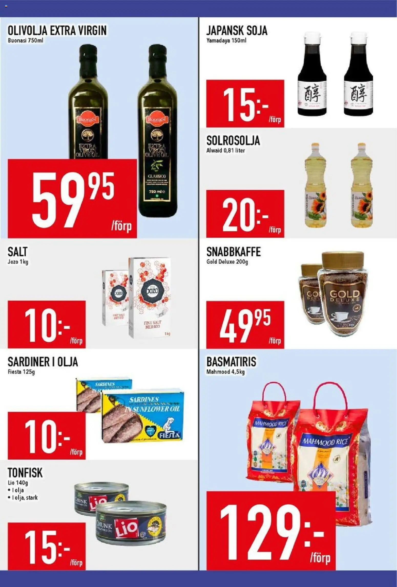 Matdax reklamblad aktuell från 19.01.2026 | Sida: 14 | Produkter: Salt, Soja, Olivolja, Olja