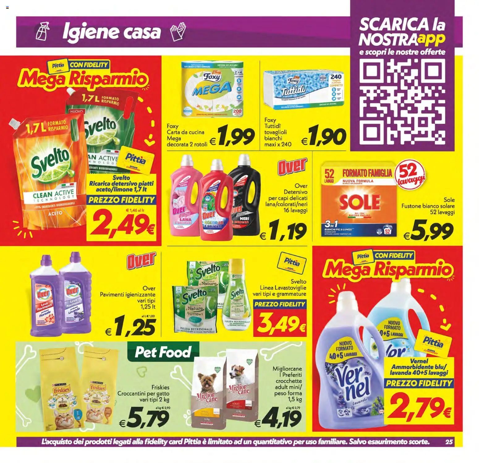 Volantino SuperConveniente del 28.04.2026 | Pagina: 25 | Prodotti: Ammorbidente, Crocchette, Aceto, Lavanda