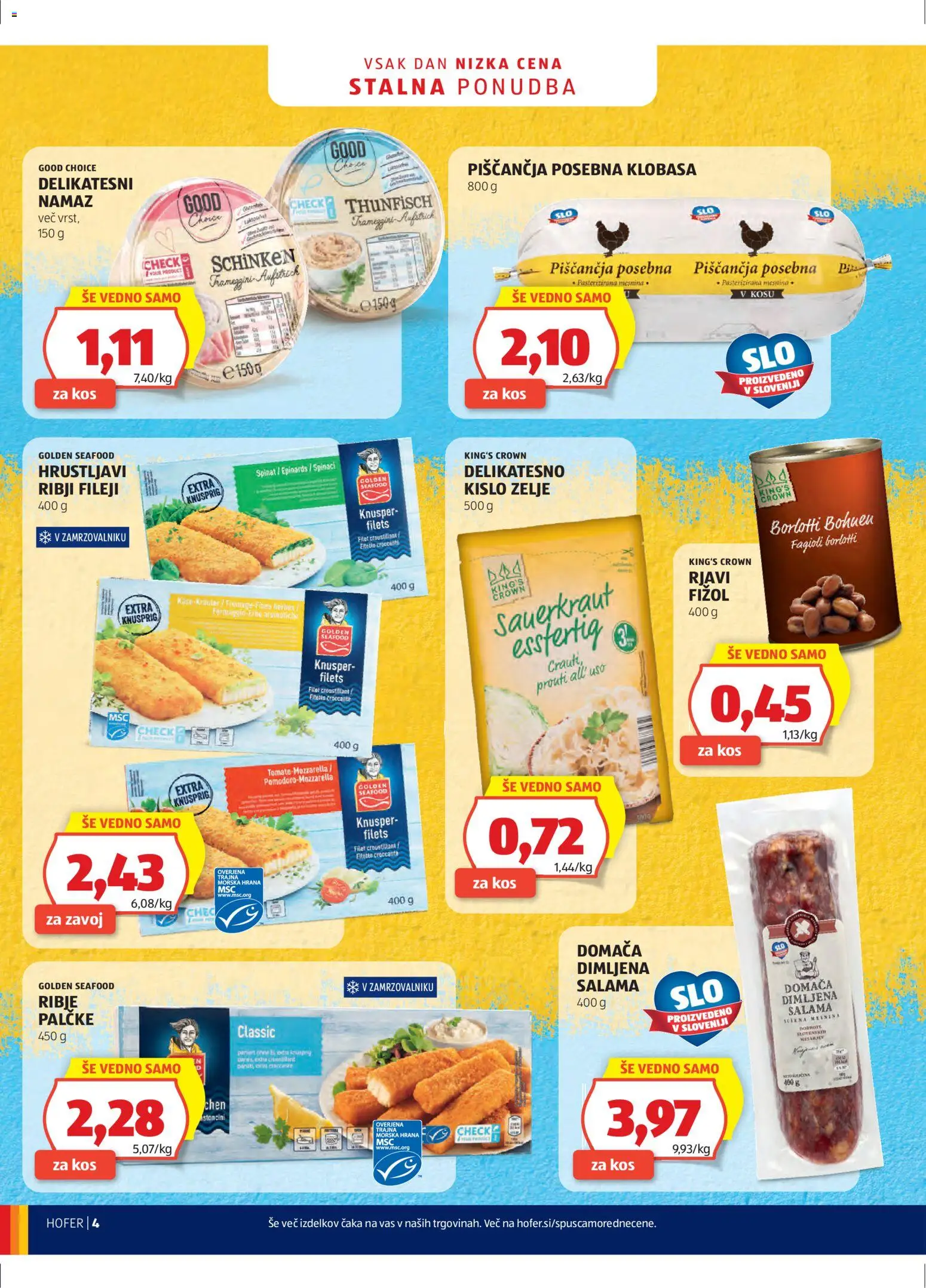 Novi Hofer katalog ponudbe – veljaven od 11.02.2026 | Stran: 4 | Izdelki: Namaz, Kos, Salama, Zelje