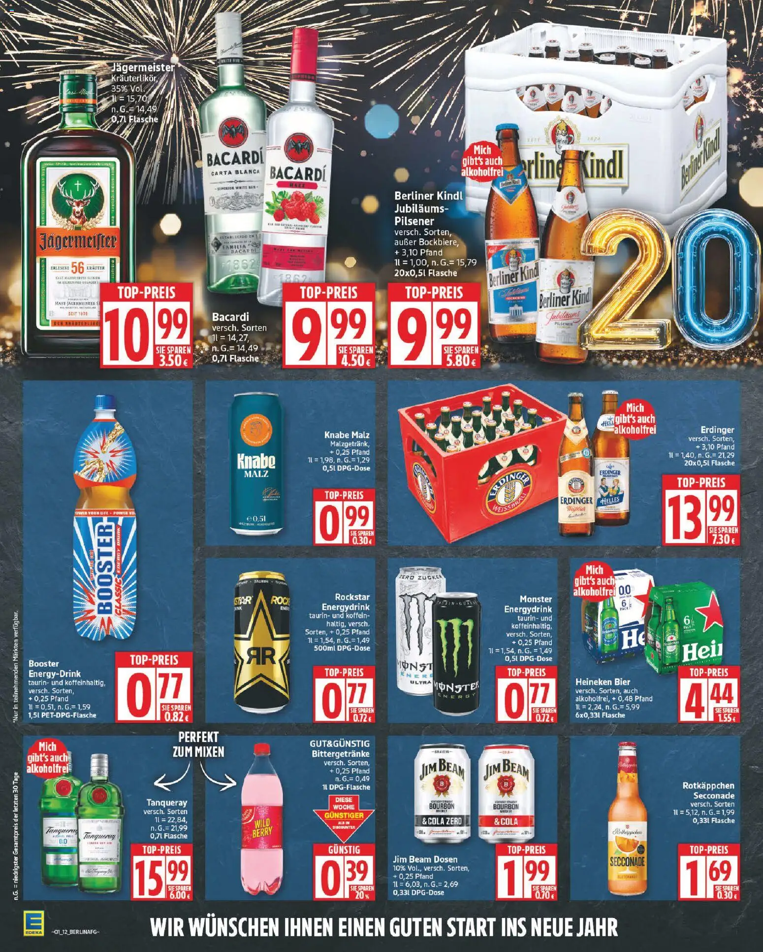 Edeka Prospekt 	 – gültig ab 29.12.2025 | Seite: 12 | Produkte: Jim beam, Zucker, Rotkäppchen, Gin