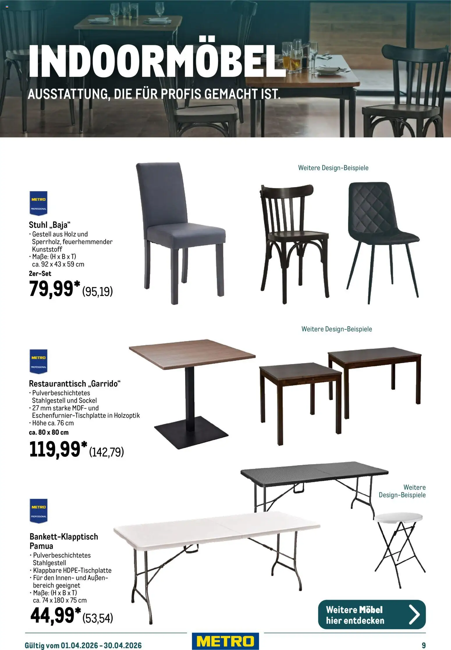 Metro Professional Non-Food Flyer – gültig ab 01.04.2026 | Seite: 9 | Produkte: Stuhl