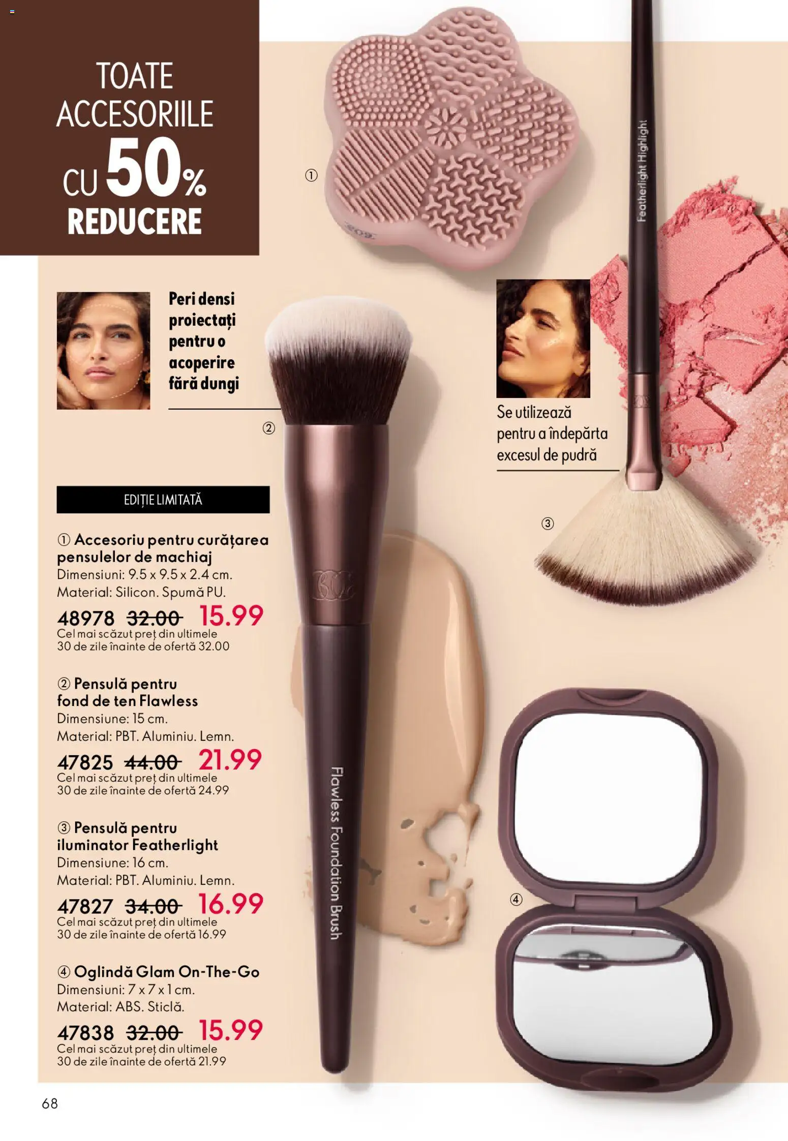 Noul catalog Oriflame – valabil de la 27.05.2026 | Pagină: 68 | Produse: Fond de ten, Oglindă, Pudră, Iluminator