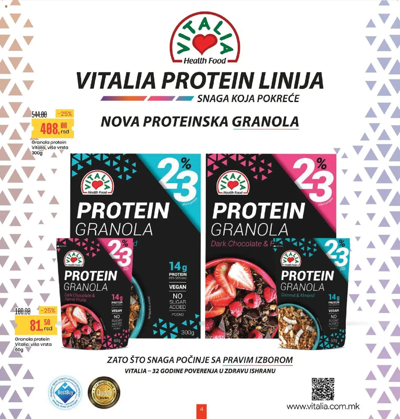 Aroma Market katalog - važi od 05.12.2025 | Strana: 4 | Proizvode: Protein, Sto, Granola