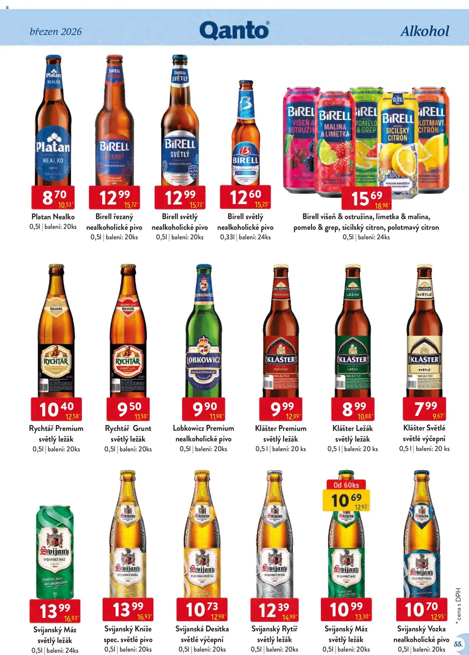 Astur & Qanto leták - Velkoobchod 03/2026 od 01.03.2026 | Strana: 55 | Produkty: Pomelo, Pivo, Grep, Nealkoholické pivo