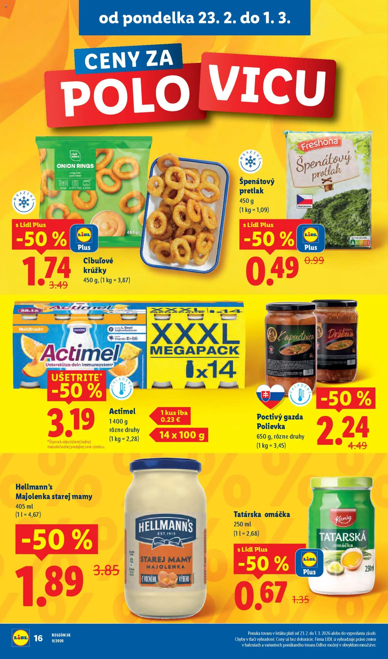 Nové Lidl akcie – leták je platný od 23.02.2026 | Strana: 18 | Produkty: Tatárska omáčka, Omáčka, Actimel