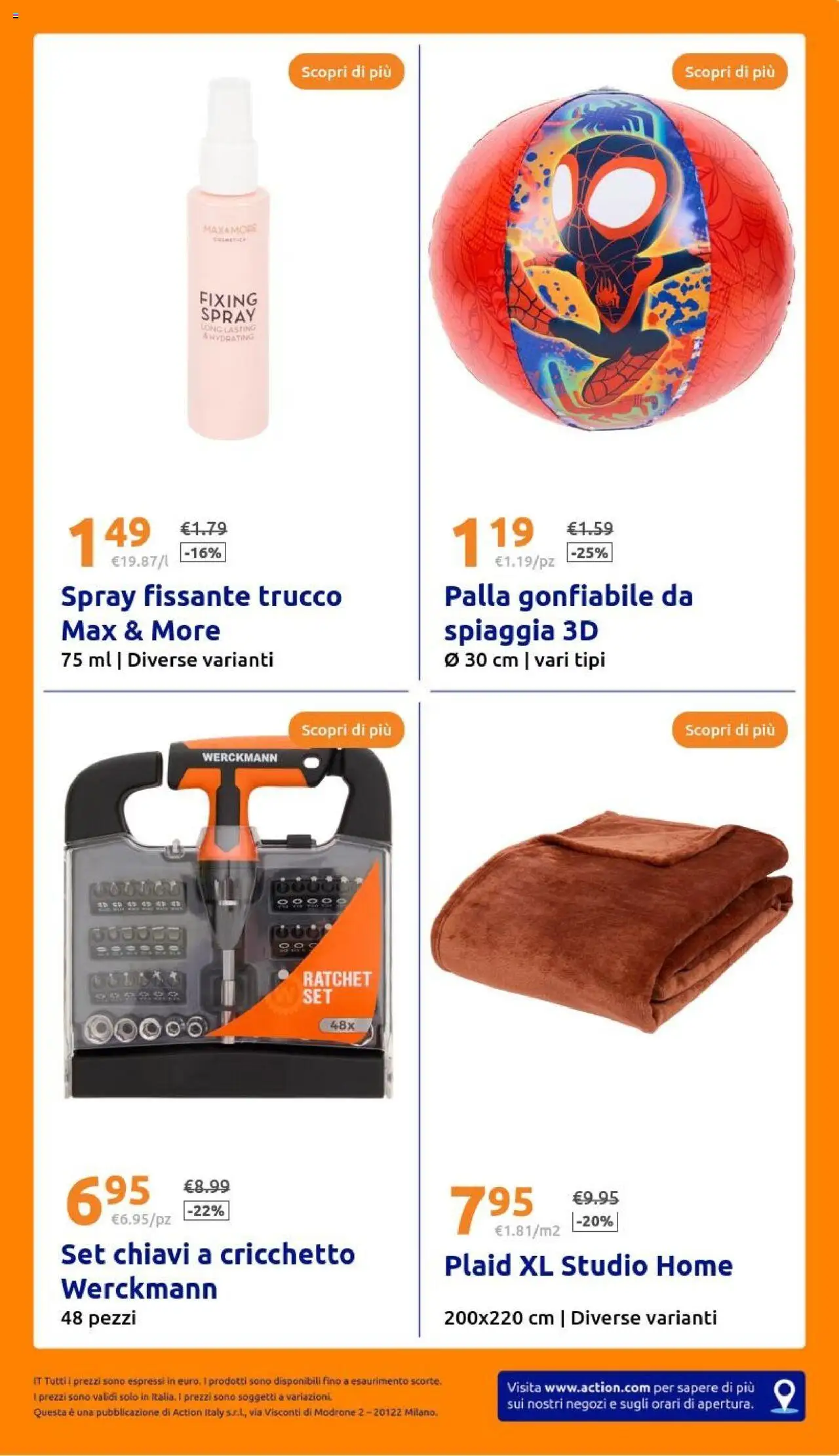 Volantino Action del 13.08.2025 | Pagina: 29 | Prodotti: Plaid, Trucco