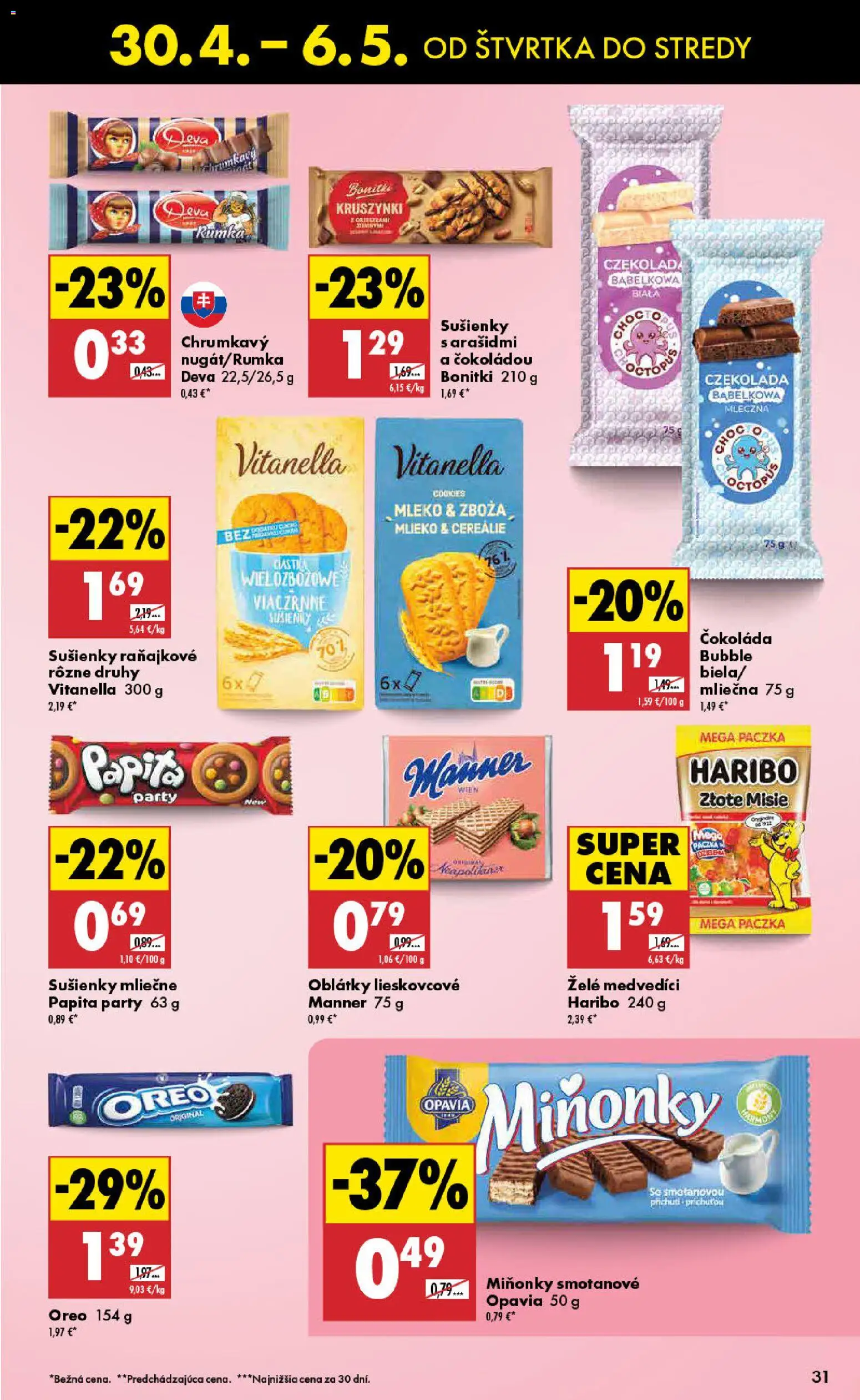 Nové Biedronka akcie – leták je platný od 30.04.2026 | Strana: 31 | Produkty: Mlieko, Čokoláda, Cereálie