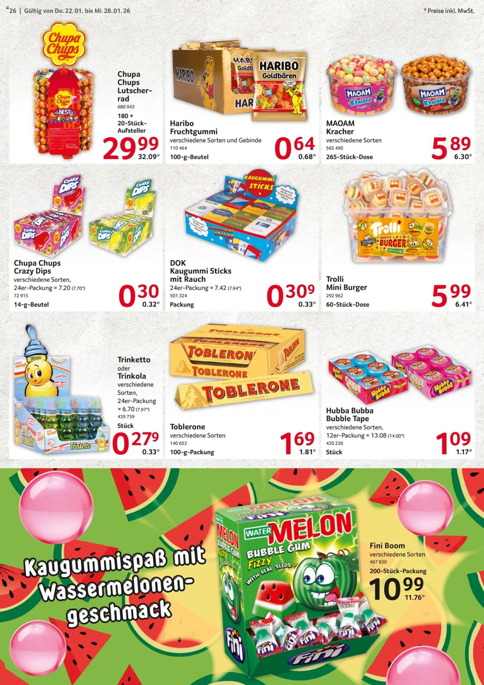 Selgros Prospekt 	 – gültig ab 22.01.2026 | Seite: 26 | Produkte: Haribo, Burger