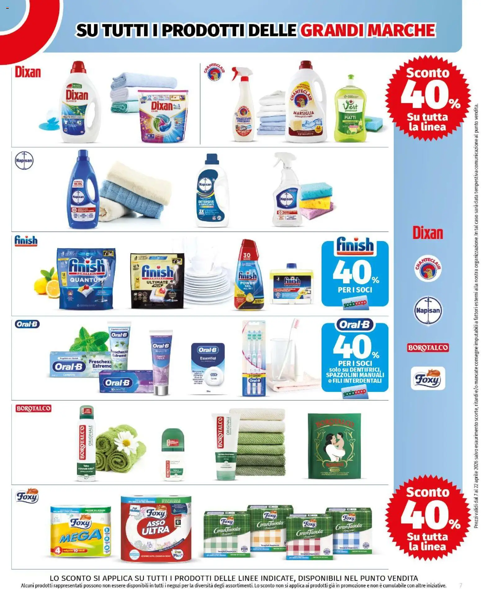 Volantino COOP del 07.04.2026 | Pagina: 7 | Prodotti: Sgrassatore, Talco, Data