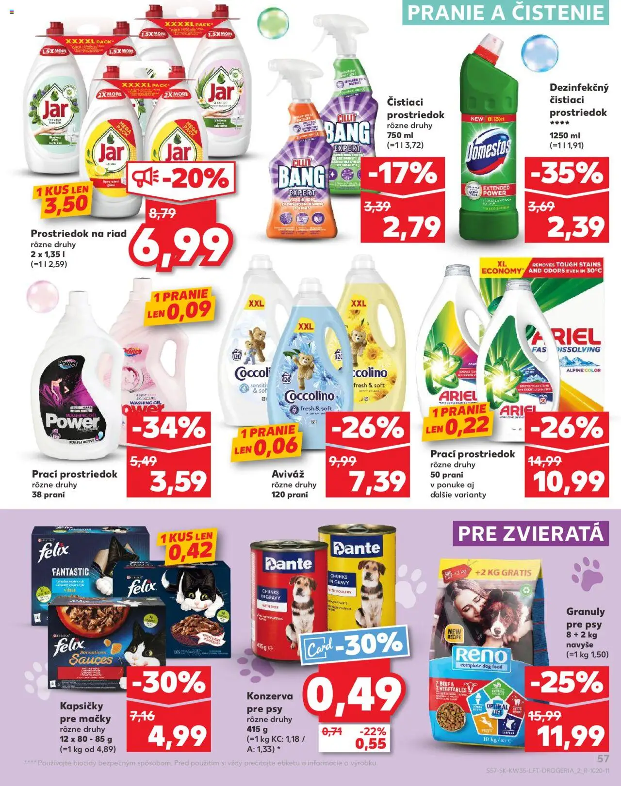 Kaufland SK akciós ujság - amely érvényes a következő dátumtól: 28.08.2025 | Oldal: 57 | Termékek: Ariel, Coccolino