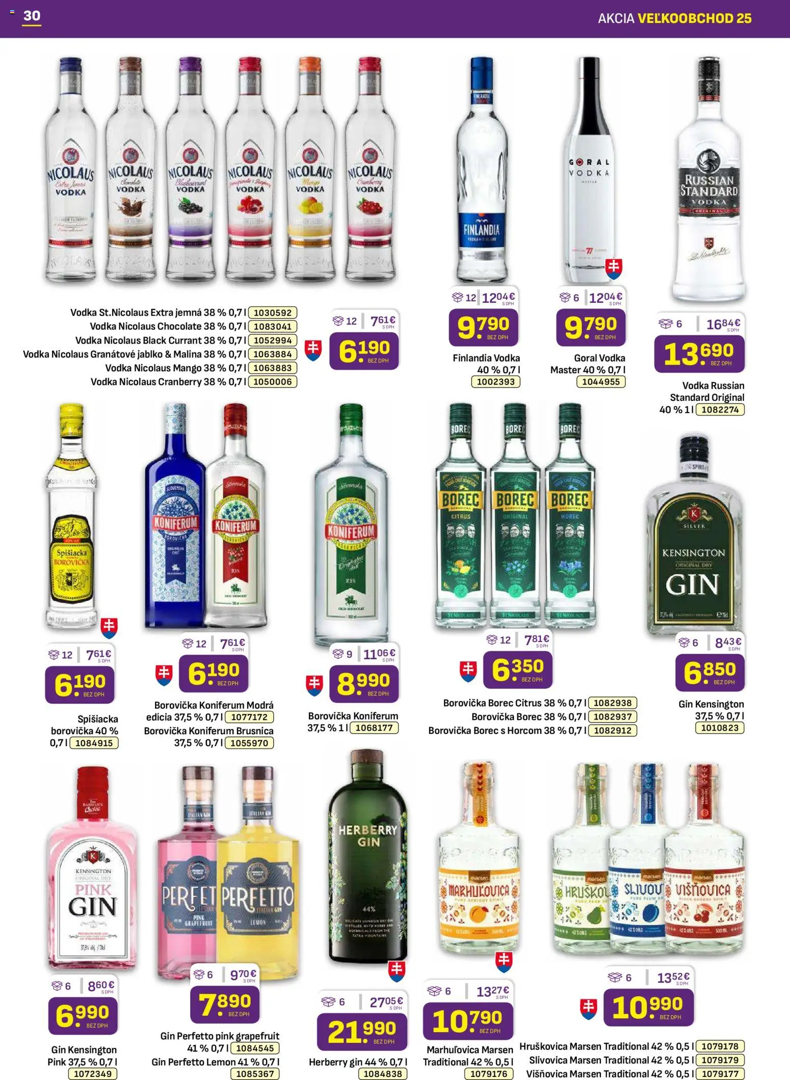 Nové Libex akcie – leták je platný od 15.12.2025 | Strana: 30 | Produkty: Koniferum, Vodka, Grapefruit, Mango