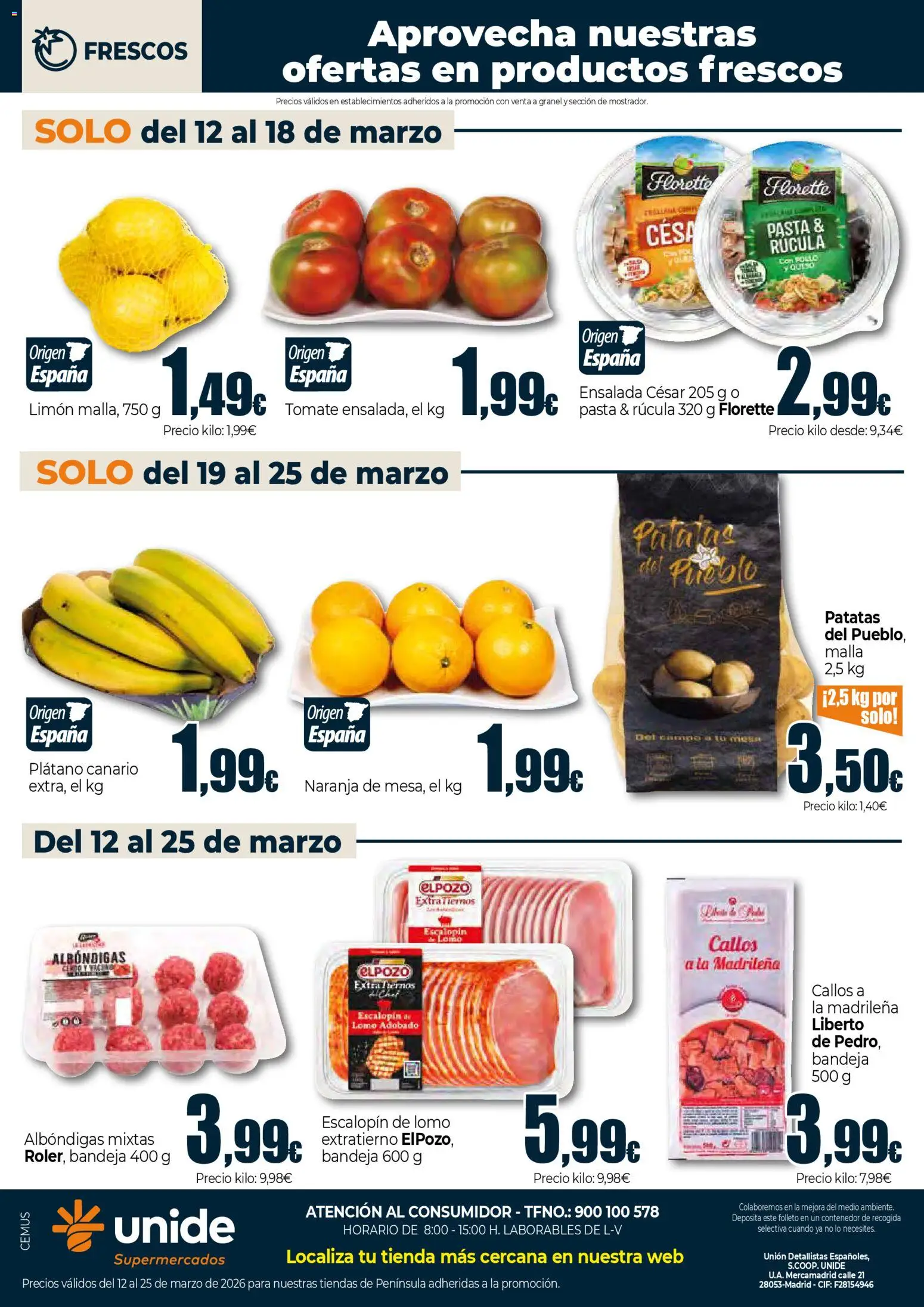 Unide -  Super │ válido desde el 12.03.2026 | Página: 4 | Productos: Queso, Pasta, Ensalada, Bandeja