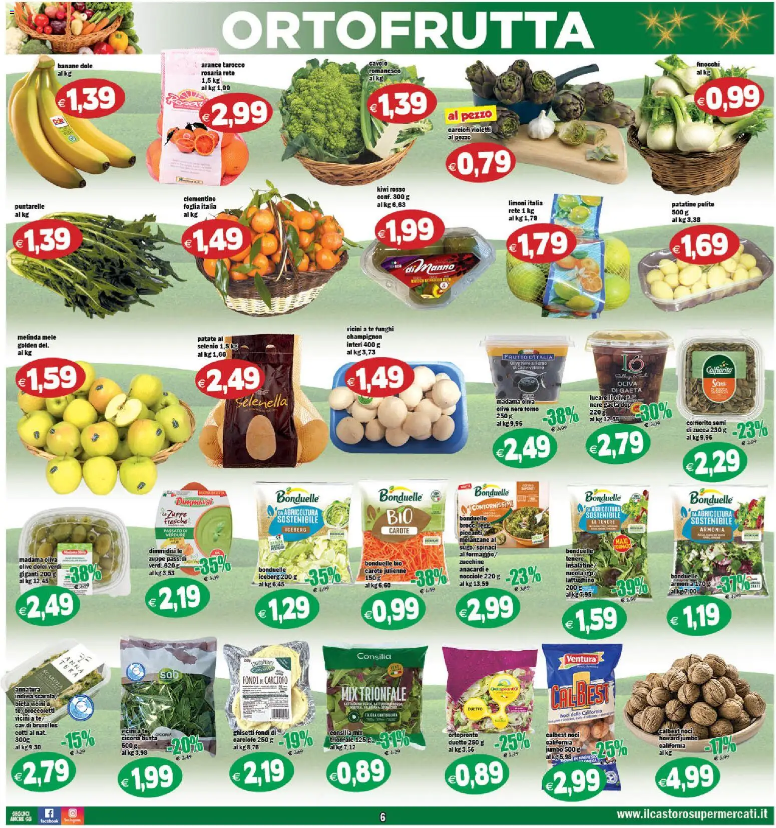Volantino Il Castoro del 16.12.2025 | Pagina: 6 | Prodotti: Mele, Rucola, Patatine, Carciofi
