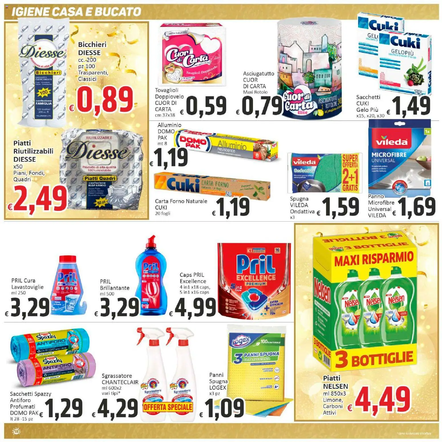 Volantino Paghi Poco del 27.12.2025 | Pagina: 18 | Prodotti: Sgrassatore, Asciugatutto, Alluminio, Carta forno