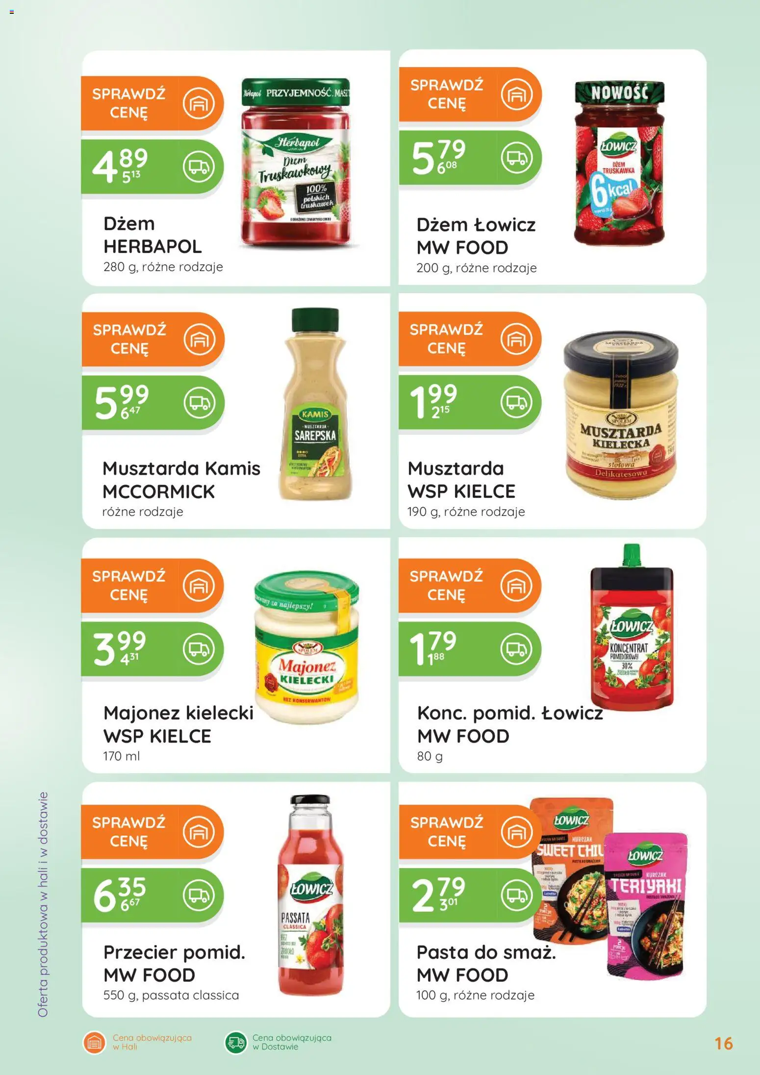 Eurocash gazetka - Oferta Handlowa od 06.04.2026 | Strona: 16 | Produkty: Kurczak, Musztarda, Dżem, Majonez