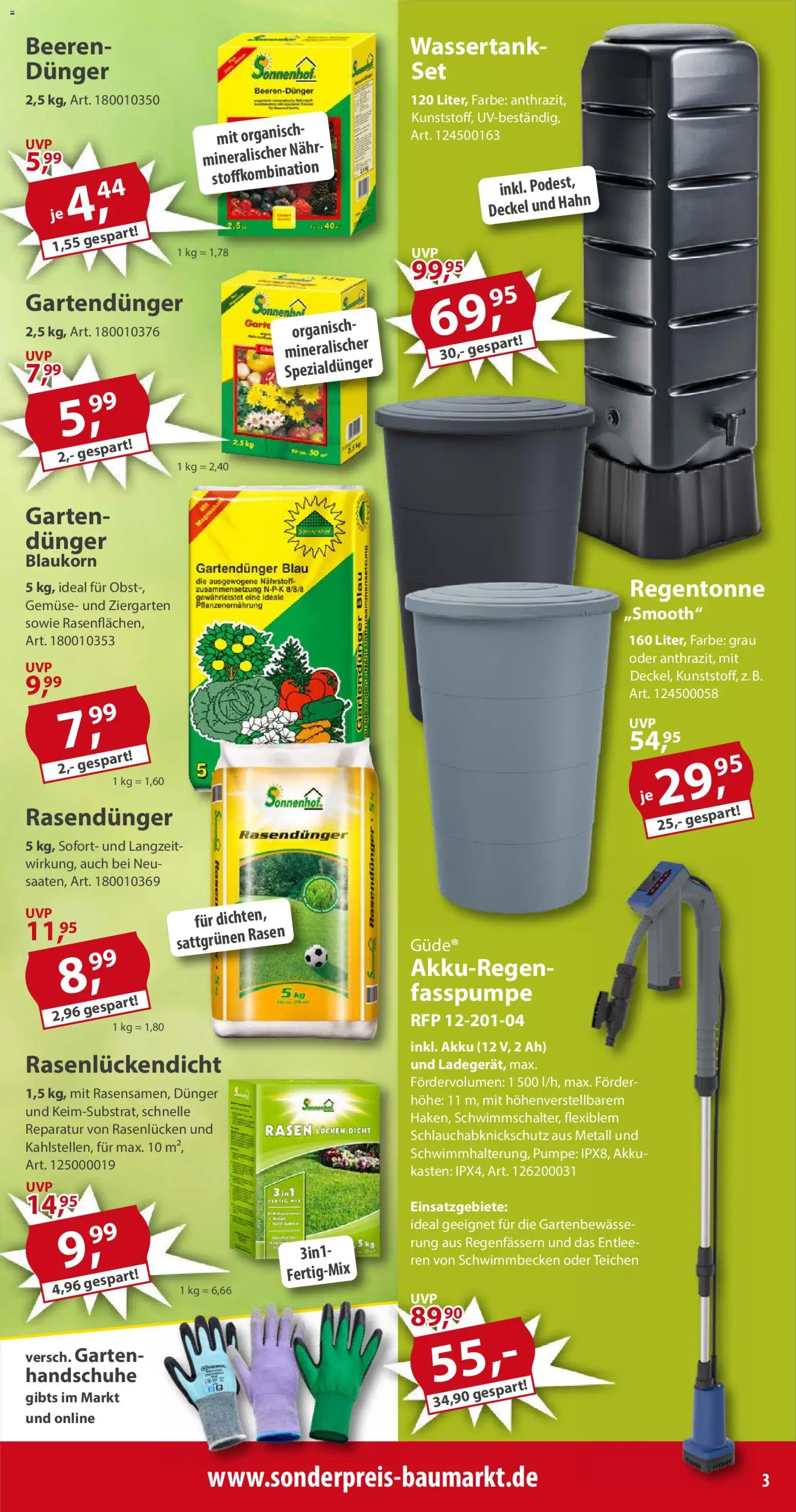 Sonderpreis Baumarkt Prospekt 	 – gültig ab 02.05.2026 | Seite: 3 | Produkte: Gemüse, Obst, Handschuhe