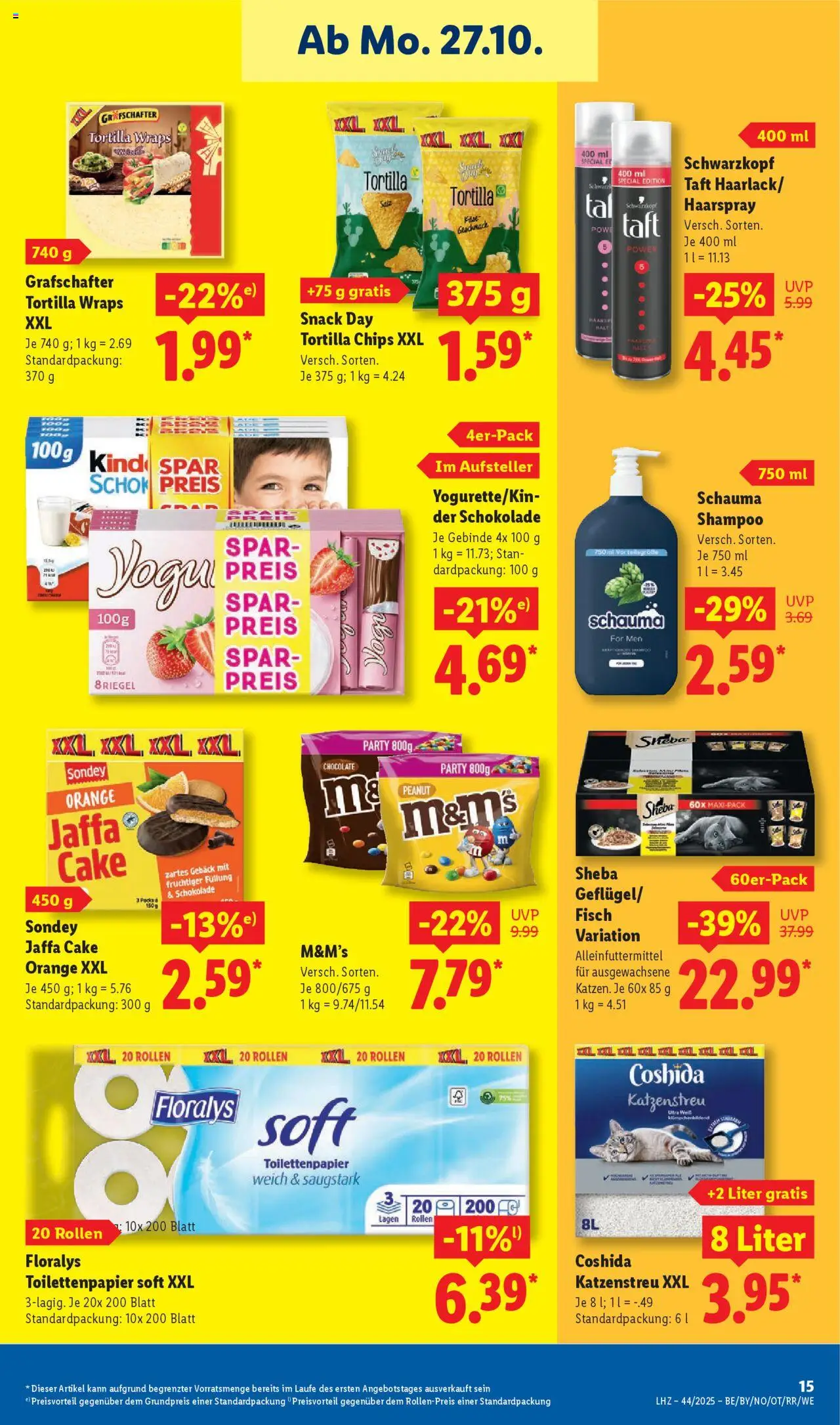 Lidl Prospekt Prenzlau – gültig ab 27.10.2025 | Seite: 31 | Produkte: Sheba, M&M's, Shampoo, Toilettenpapier