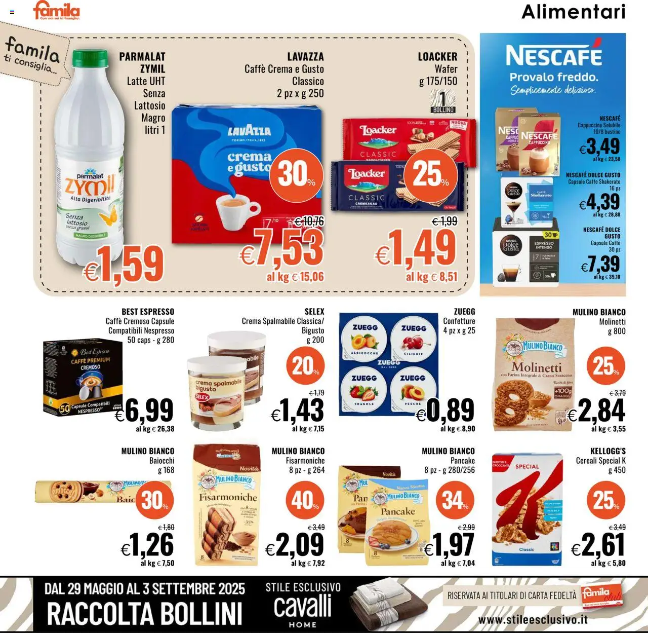 Volantino Famila del 21.08.2025 | Pagina: 12 | Prodotti: Caffè, Fragole, Cereali, Farina