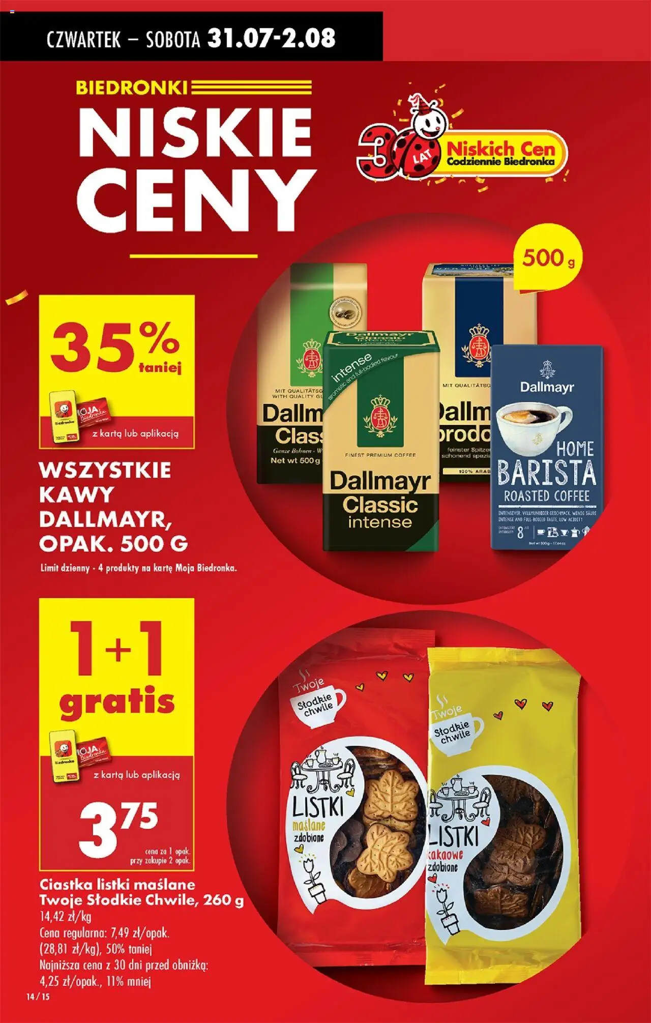 Biedronka gazetka - Oferta W tym tygodniu od 31.07.2025 | Strona: 20 | Produkty: Karta, Kawa, Ciastka