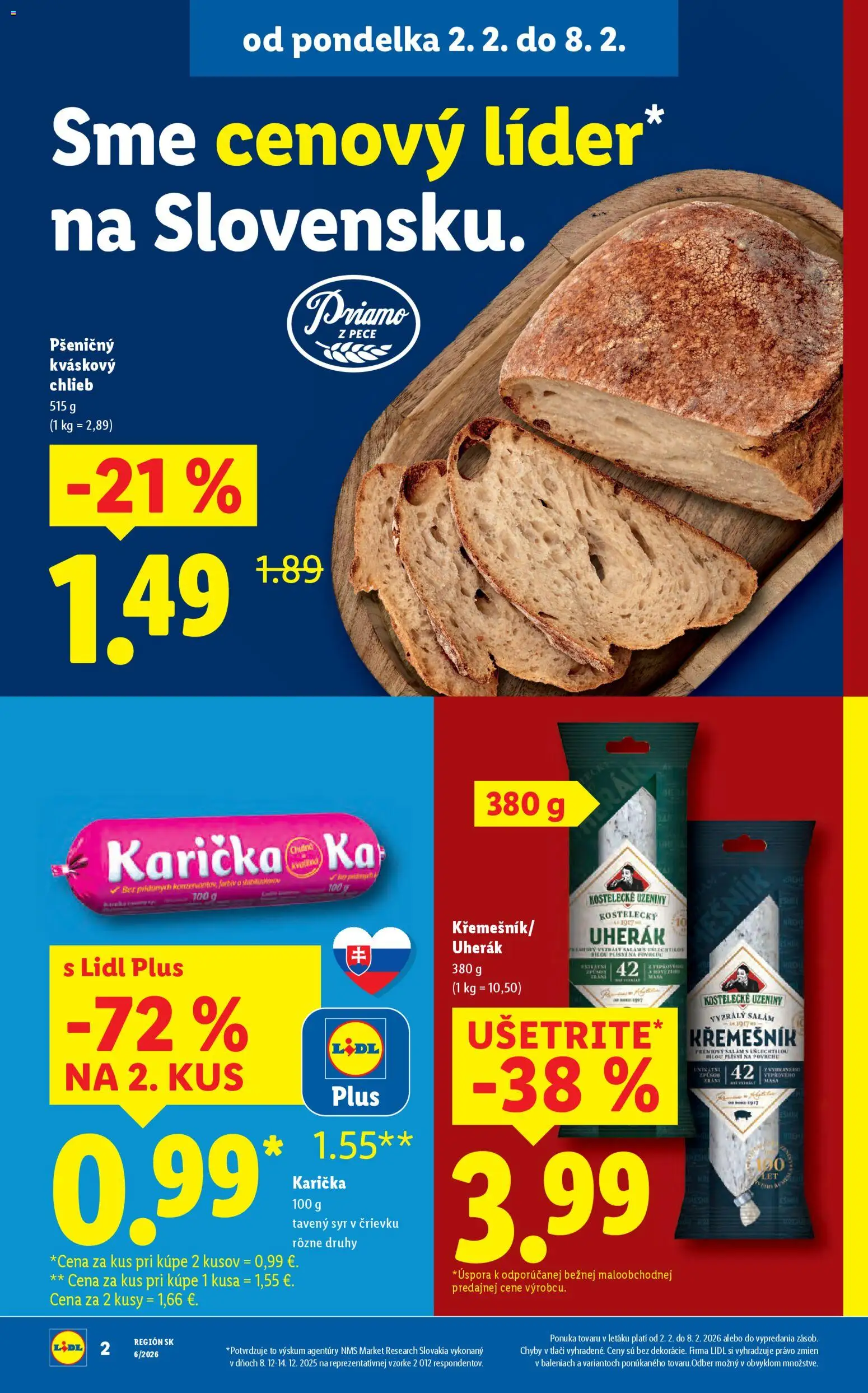 Nové Lidl akcie – leták je platný od 05.02.2026 | Strana: 10 | Produkty: Syr, Chlieb