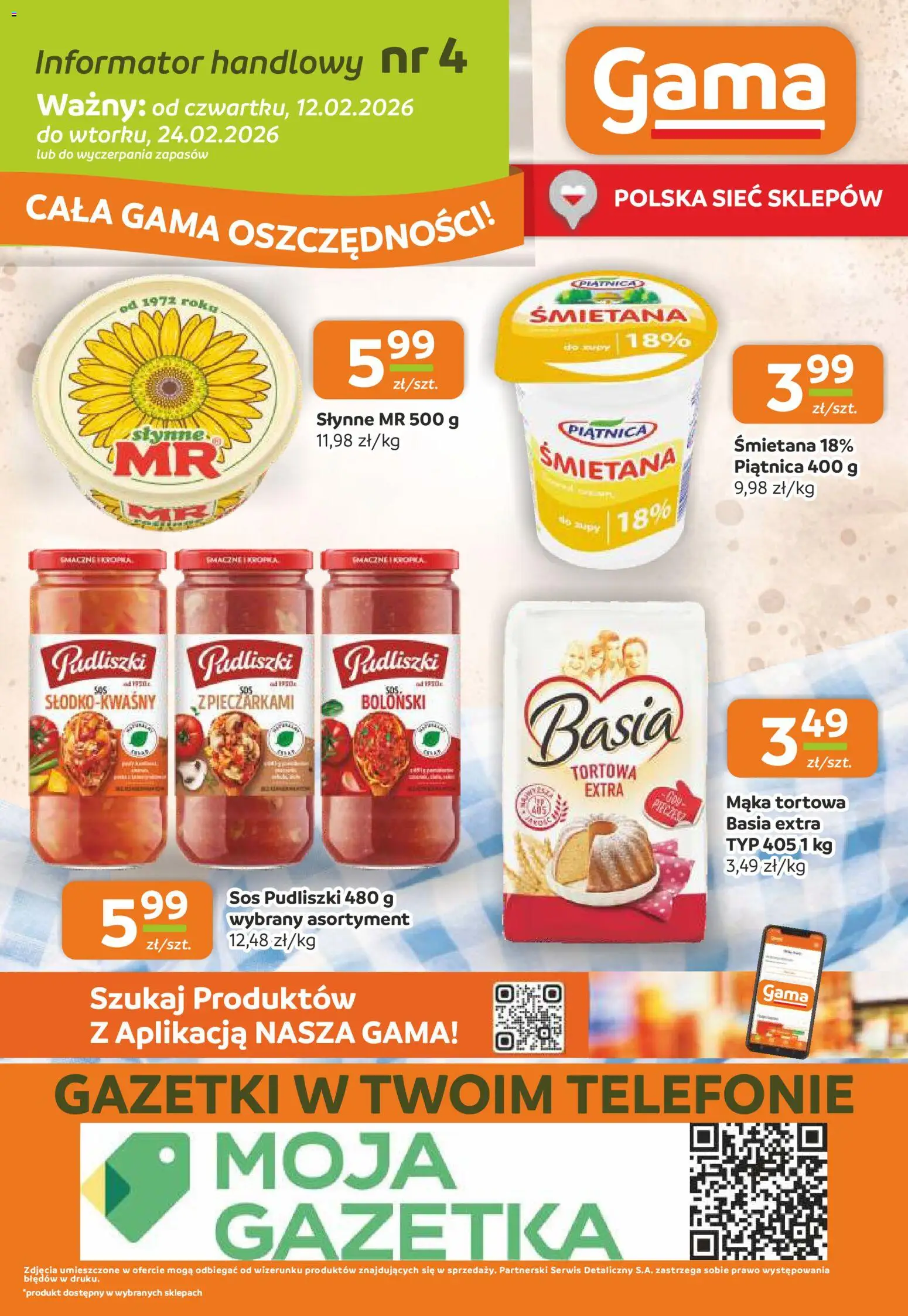 Gama Gazetka od 12.02.2026 | Strona: 12 | Produkty: Śmietana, Sos